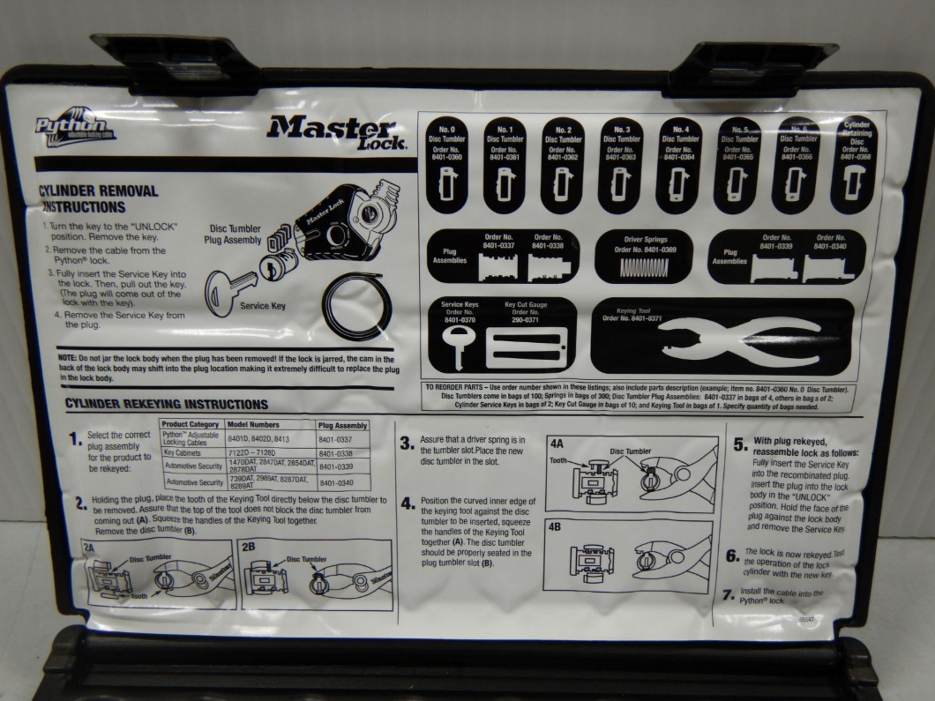 MASTERLOCK PYTHON 8491 REKEYING PARTS KIT - Image 4 of 4