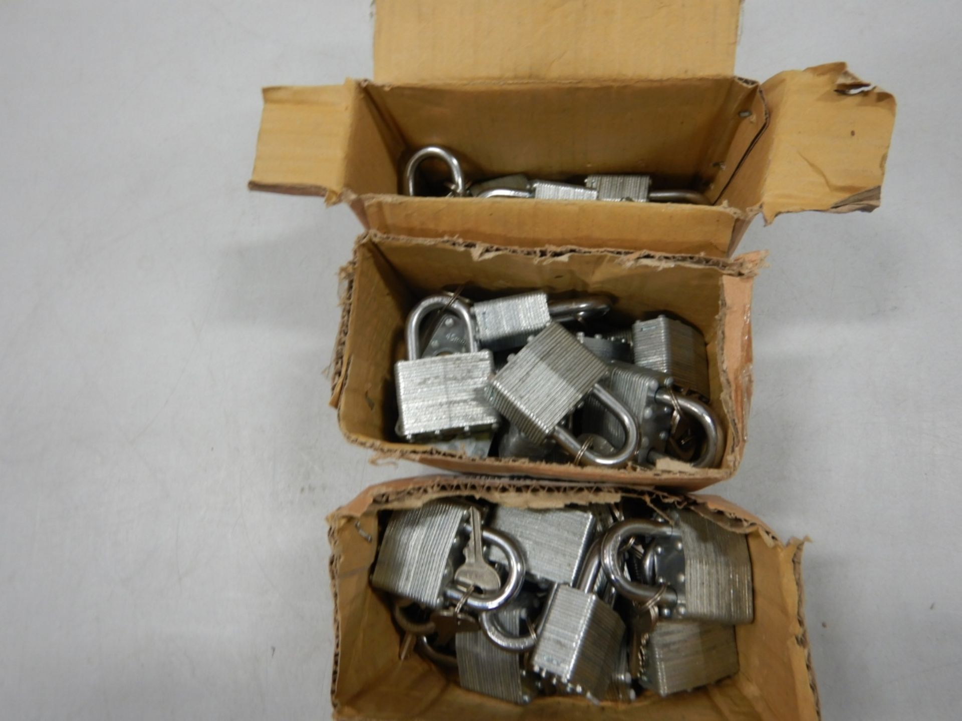 3-BOXES OF 1.75IN KEYED ALIKE HARDENED STEEL PADLOCKS