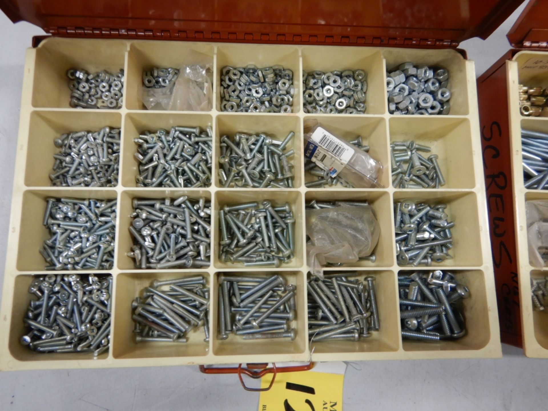 2-HARDWARE ASSORTMENT TRAYS W/ ASSORTED SCREW, MACHINE SCREW, NUT INSERTS, ETC. - Image 3 of 3