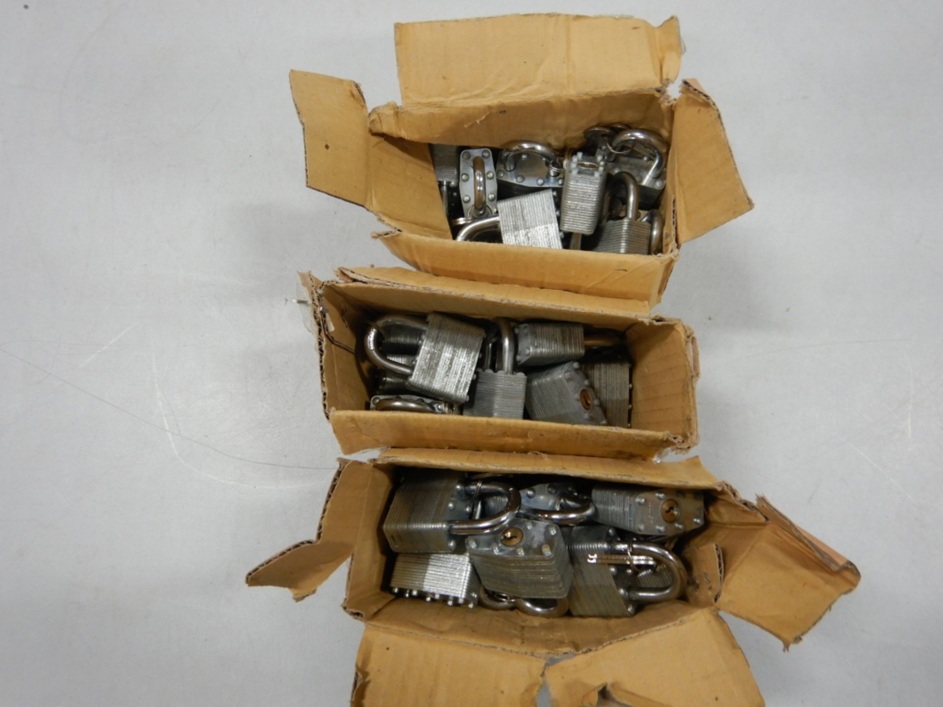 3-BOXES OF 1.75IN KEYED ALIKE HARDENED STEEL PADLOCKS