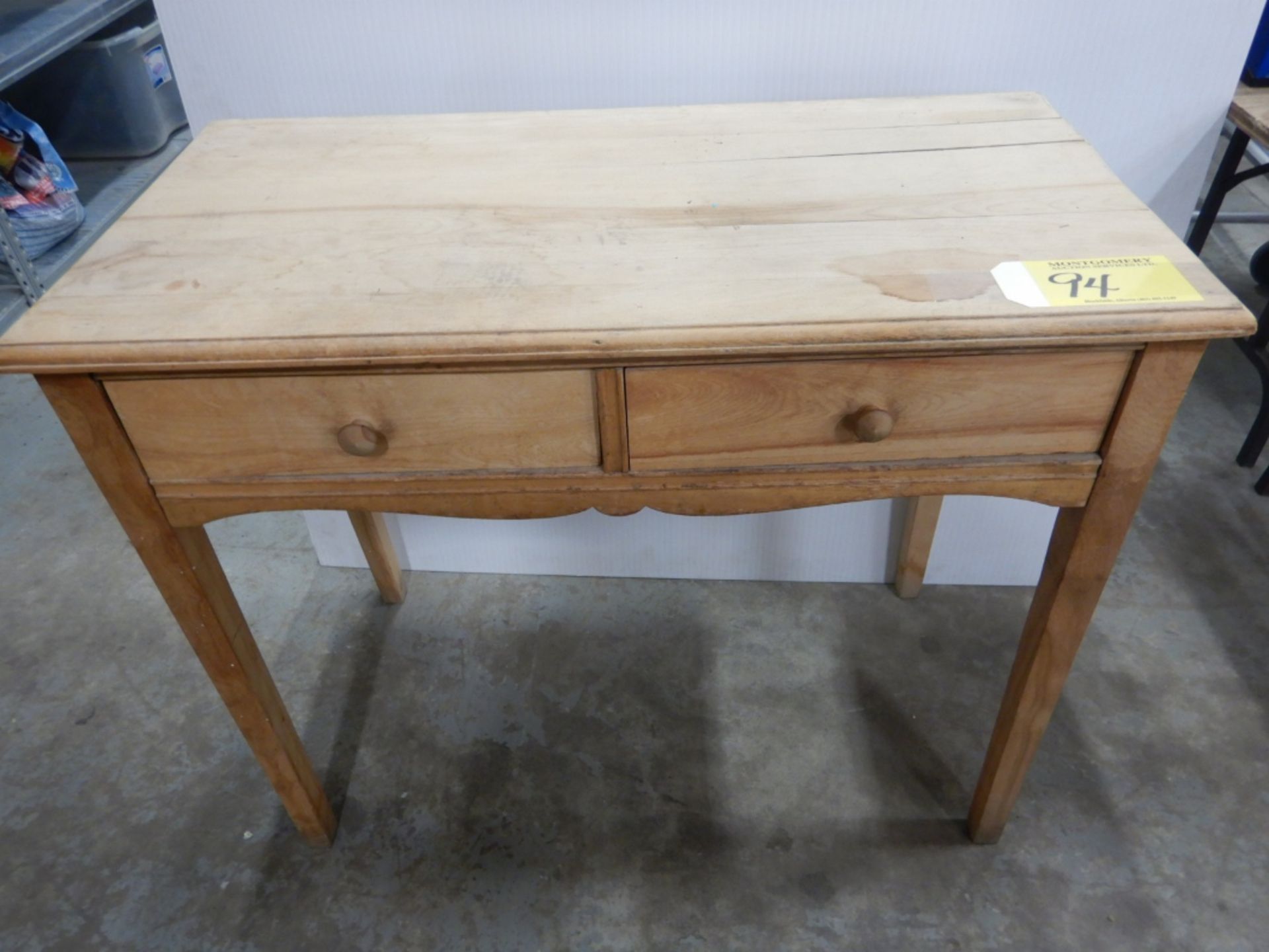 18" X 36" MILLWORK TWO DRAWER TABLE