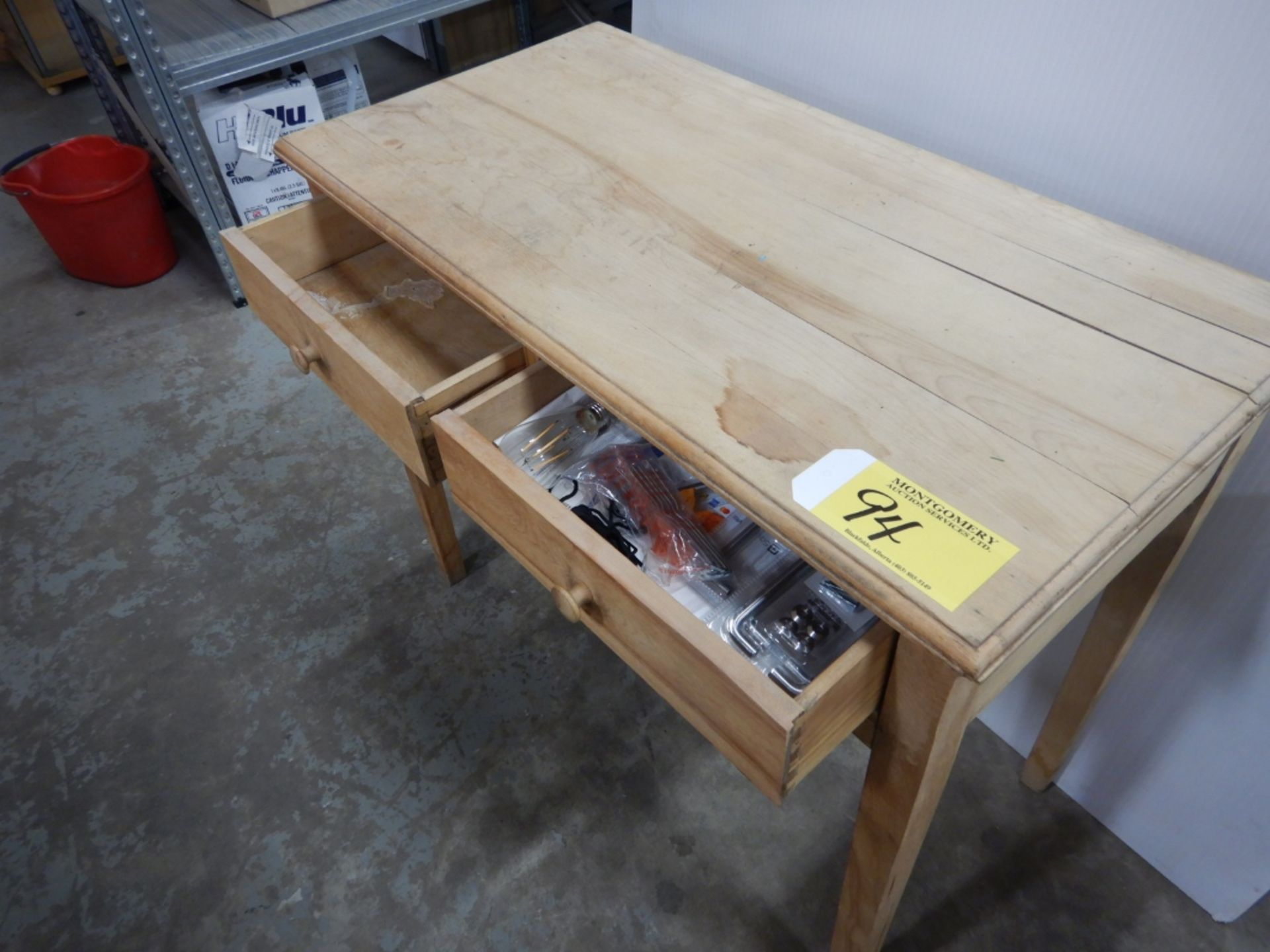 18" X 36" MILLWORK TWO DRAWER TABLE - Image 3 of 6