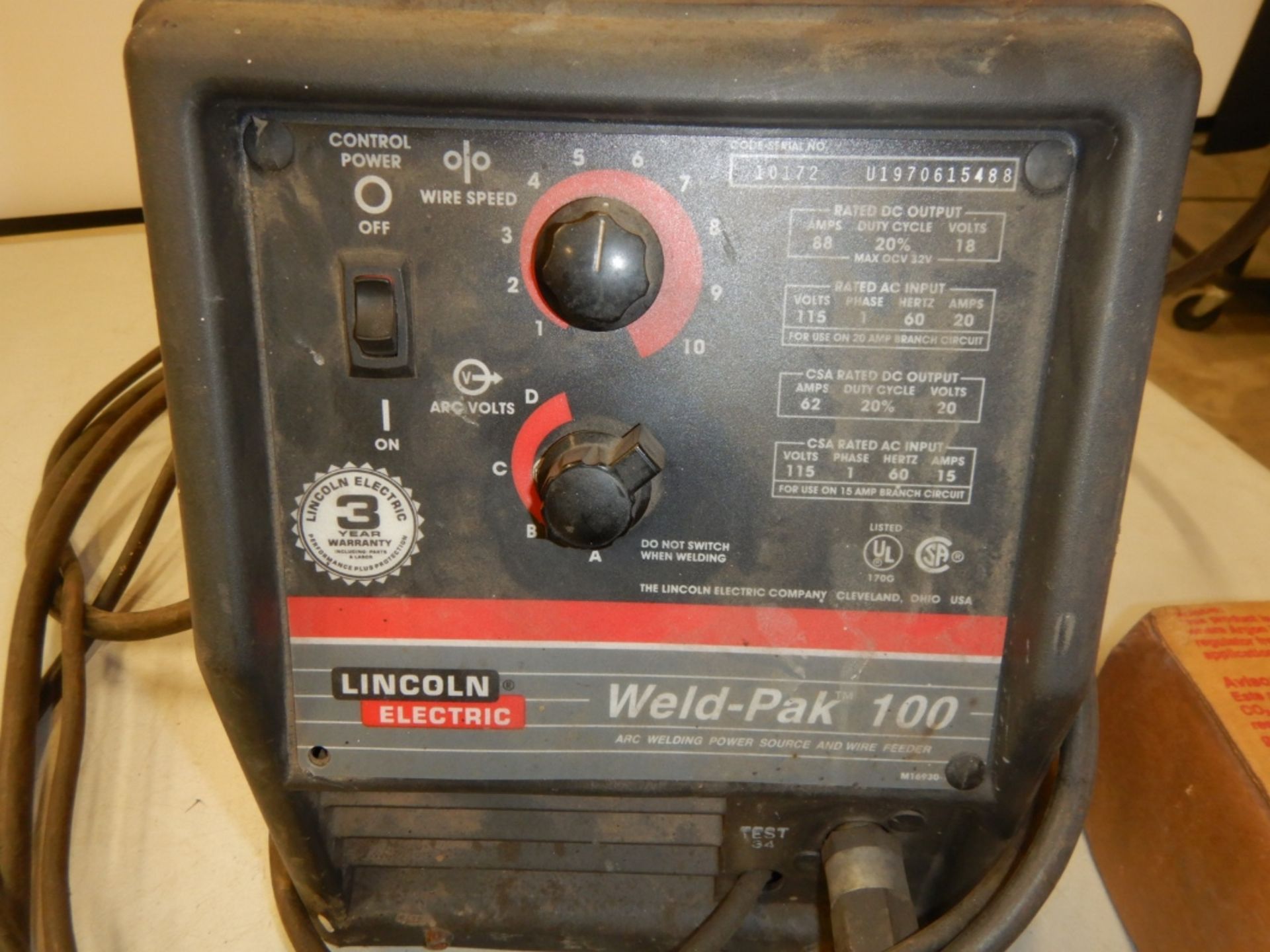 LINCOLN WELDER 100-110V MIG WELDER - Image 2 of 4