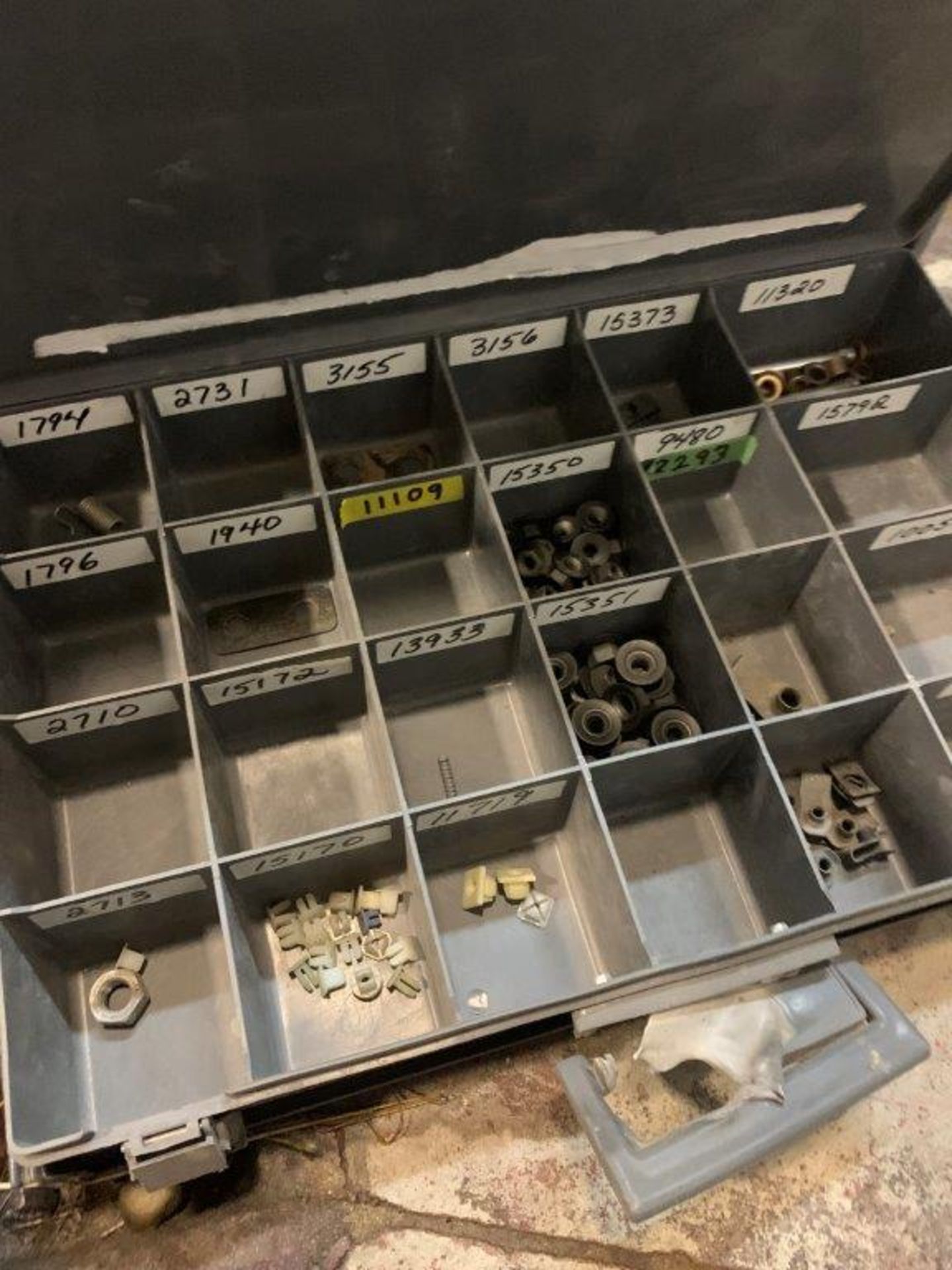 METAL HARDWARE ASSORTMENT BOXES W/ WALL MOUNT CABINET - HARDWARE INCLUDED - Image 5 of 5