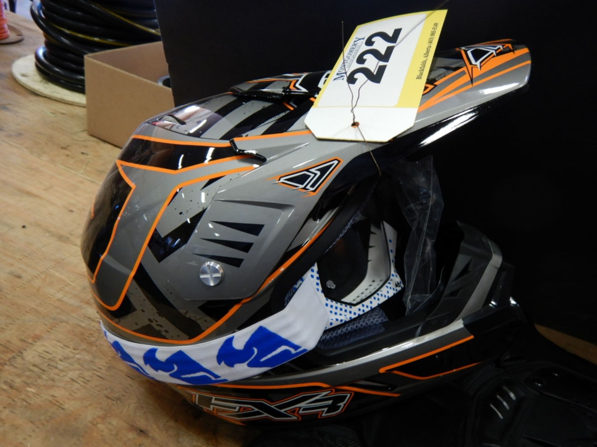 FXR FACTORY RIDE MOTORCYCLE HELMET XL W/ THOR GOGGLES (NEVER USED) & HJC MOTORCYCLE HELMET XXL, ECT - Image 3 of 4