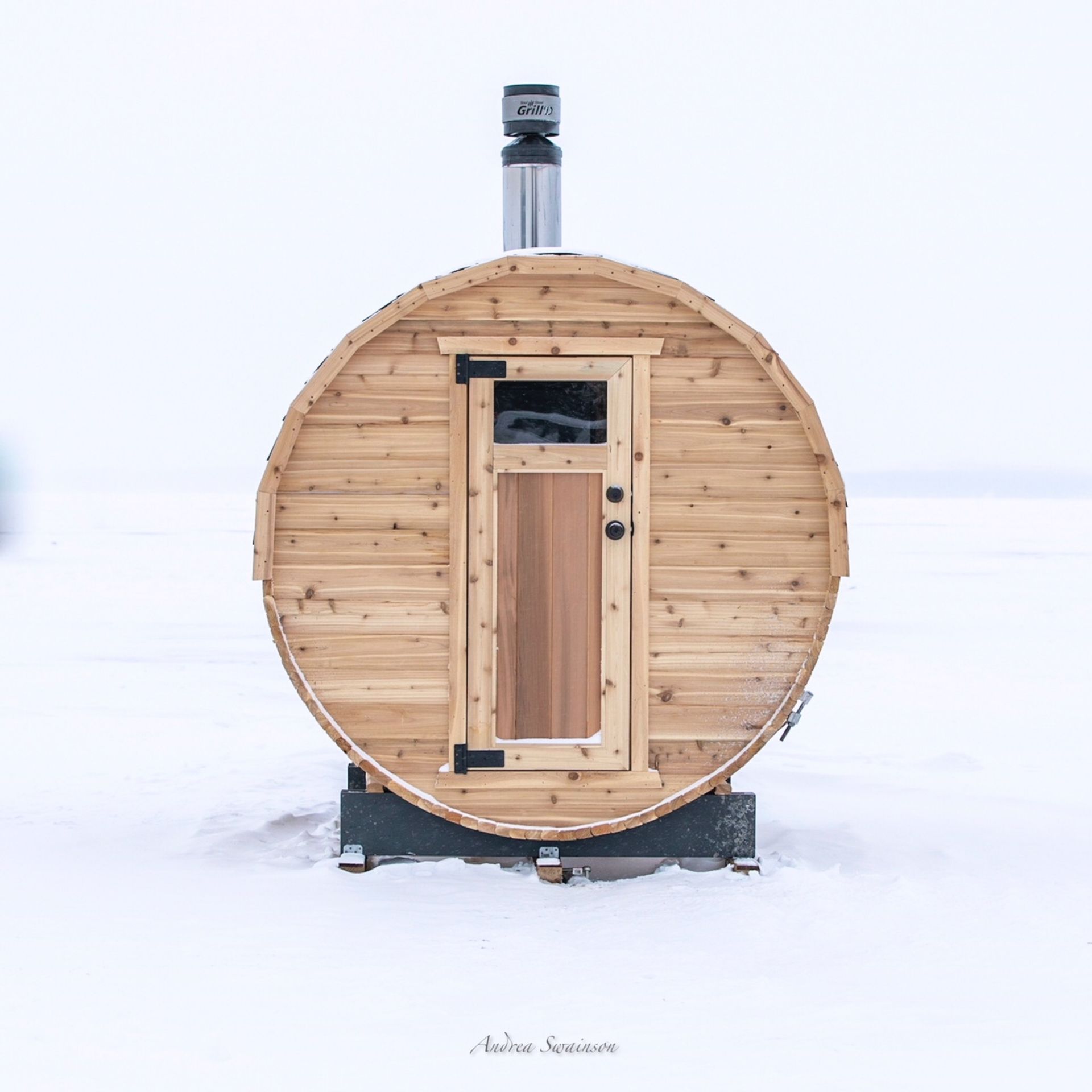 Ice Fishing Hut on Sylvan Lake (Photo Art metal mounted)