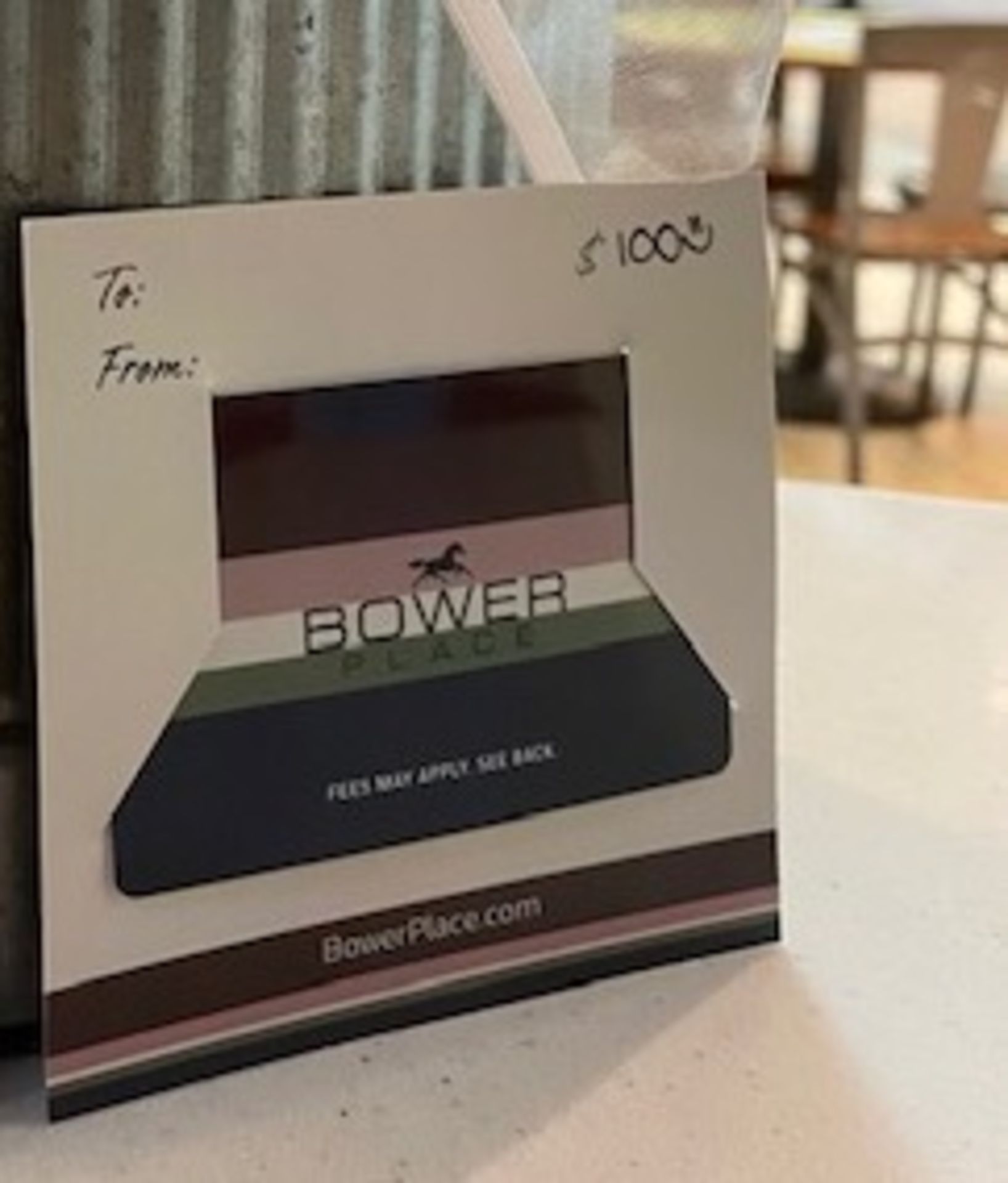 $100 Gift Certificate From Bower Place