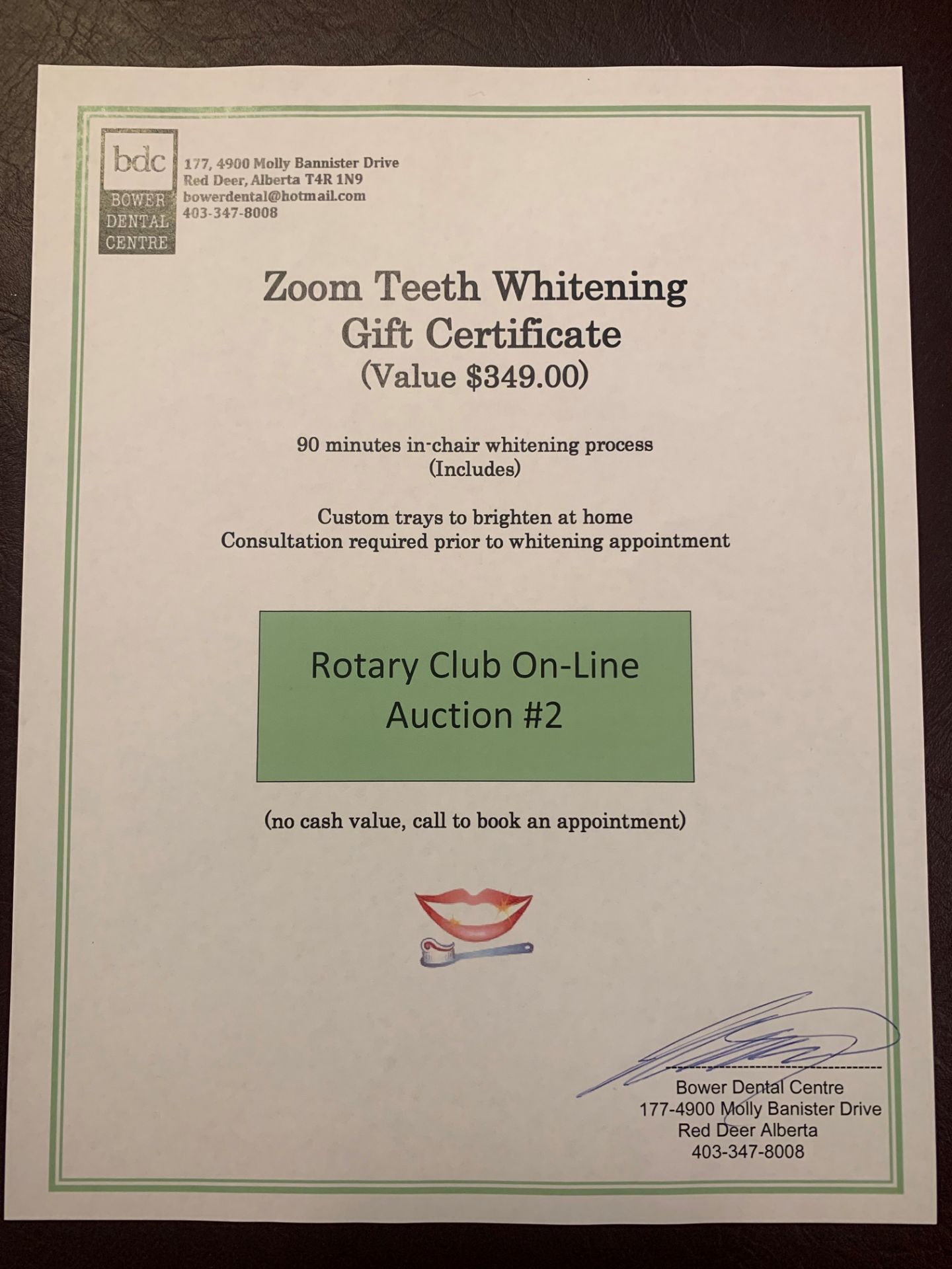 Zoom Teeth Whitening Gift Certificate #2