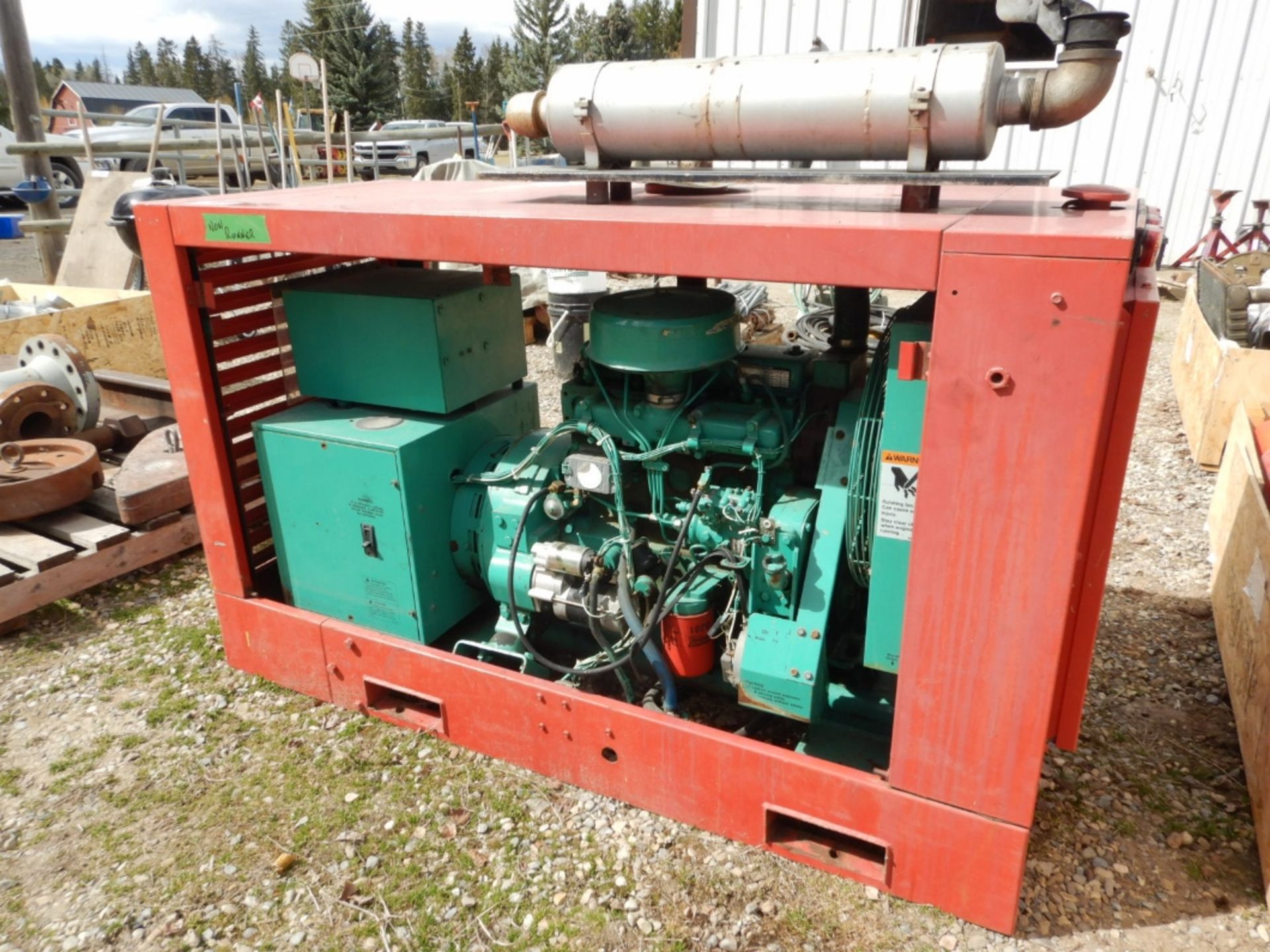 ONAN 20KW STANDBY SKIDDED GENERATOR (NOT RUNNING) MOD. 20.0DL4-15R/29015D, ONAN L423 ENGINE