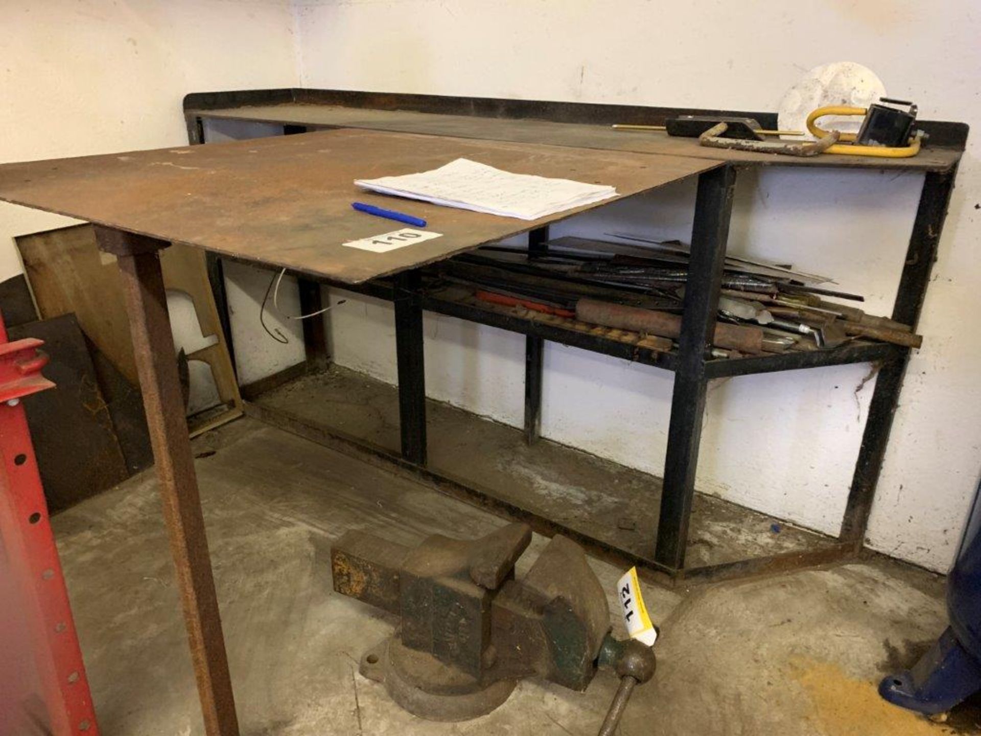 STEEL WELDING TABLE & STEEL SHELF - WALL MT