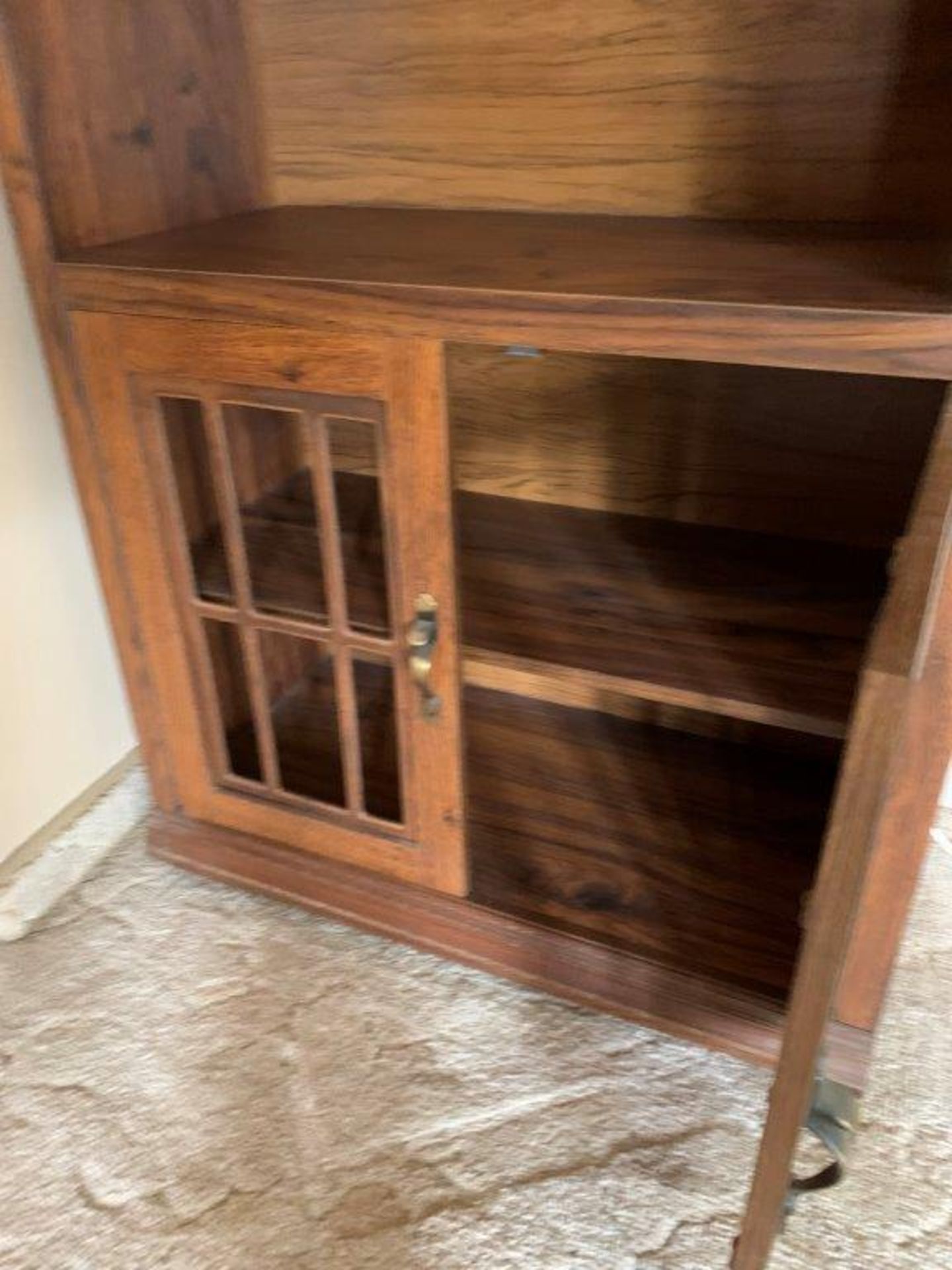 WALNUT TWO DOOR ENTERTAINMENT STORAGE UNIT - Image 4 of 4