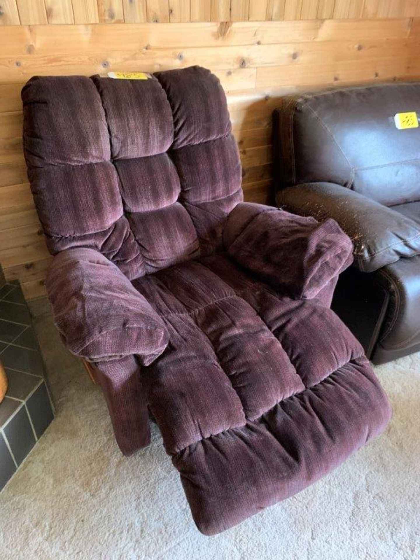 LEATHER SOFA AND CHAIR, 1-CLOTH RECLINER CHAIR - Image 4 of 4