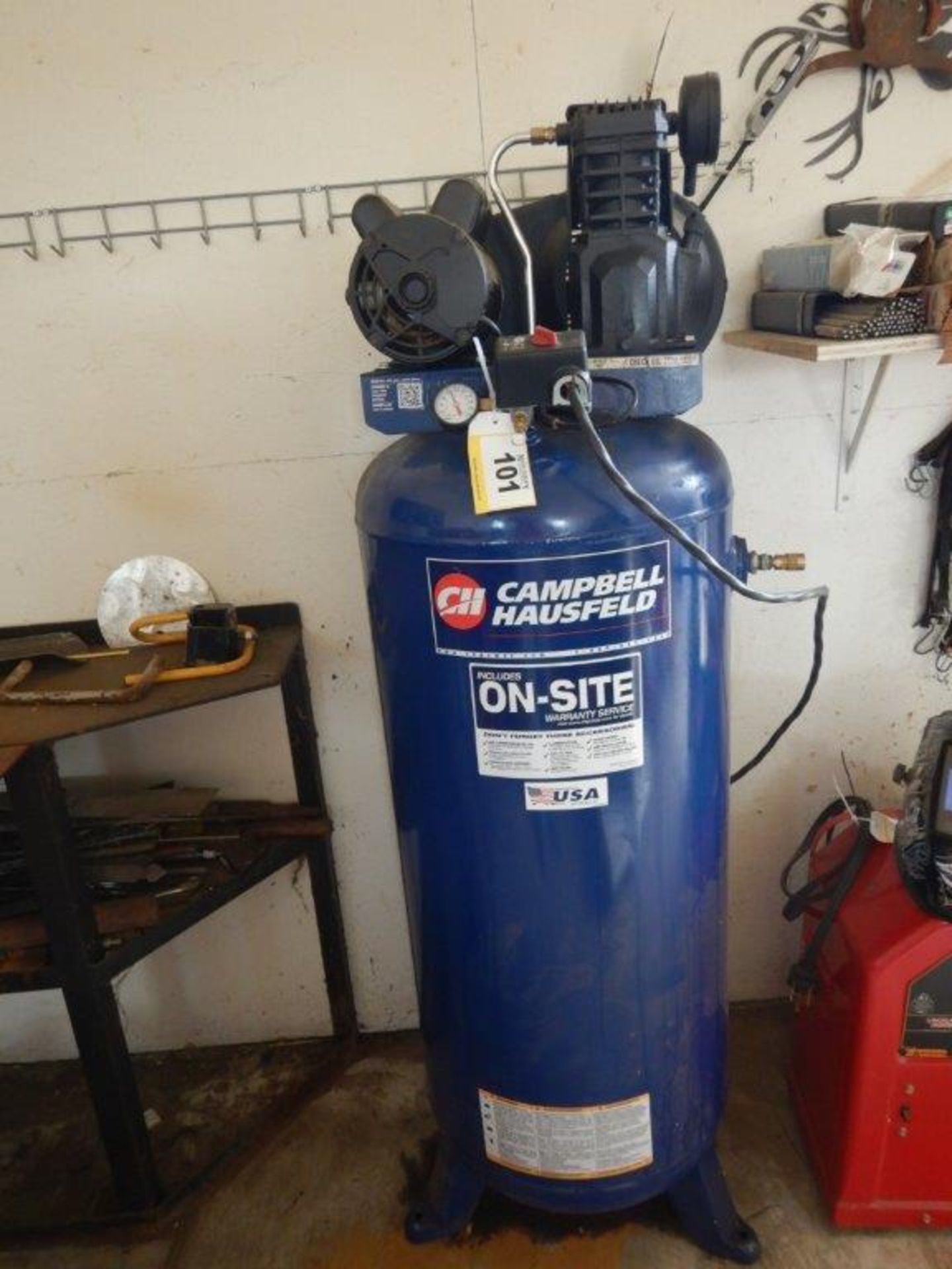 CAMPBELL HAUSFELD 60 GAL UPRITE AIR COMPRESSOR W/ 5 HP-110V MOTOR, CAST COMPRESSOR - Image 2 of 5