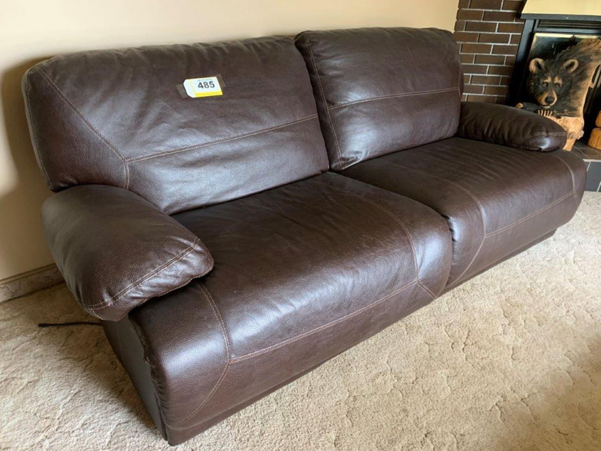 LEATHER SOFA AND CHAIR, 1-CLOTH RECLINER CHAIR