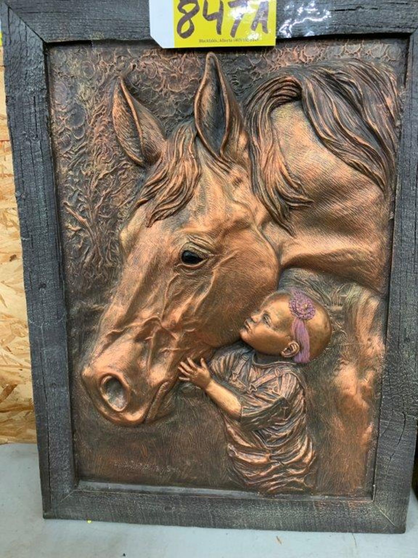 FRAMED 3D PICTURE OF BABY & HORSE