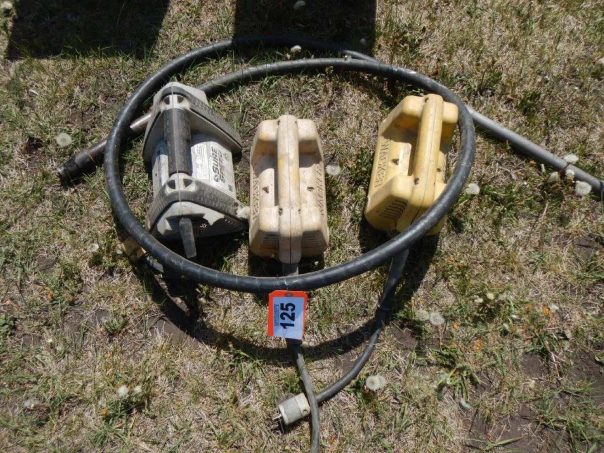 3-CONCRETE VIBRATOR MOTORS 2-WACKER, 1-SURE SPEED - (1-VIBRATING HEAD) - Image 2 of 2