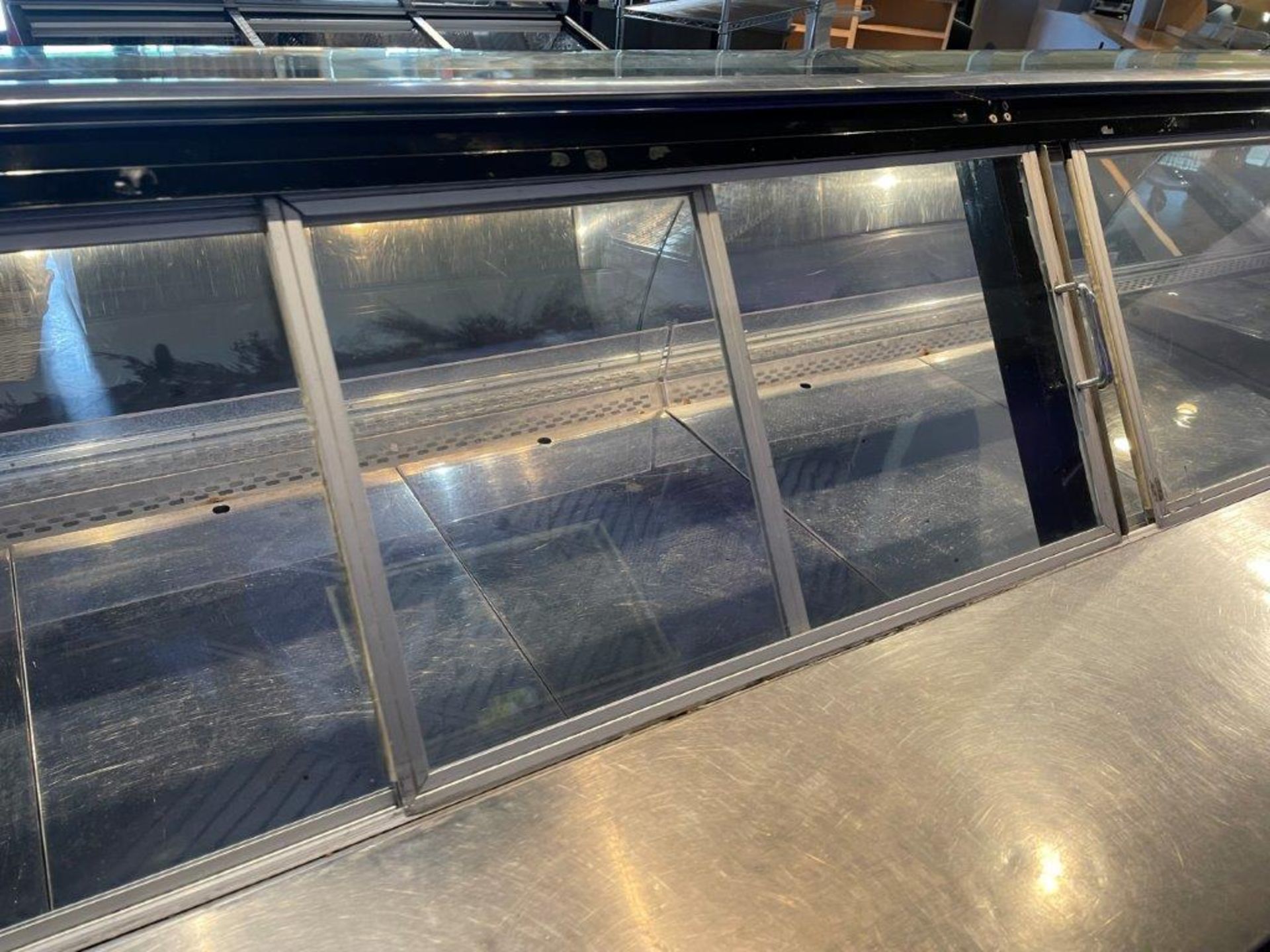 ARCTICA SHOWCASE CO 144" CURVED GLASS REFRIGERATED SHOWCASE, MODEL BP-38-R0-0-0-L1-MC - Image 7 of 13