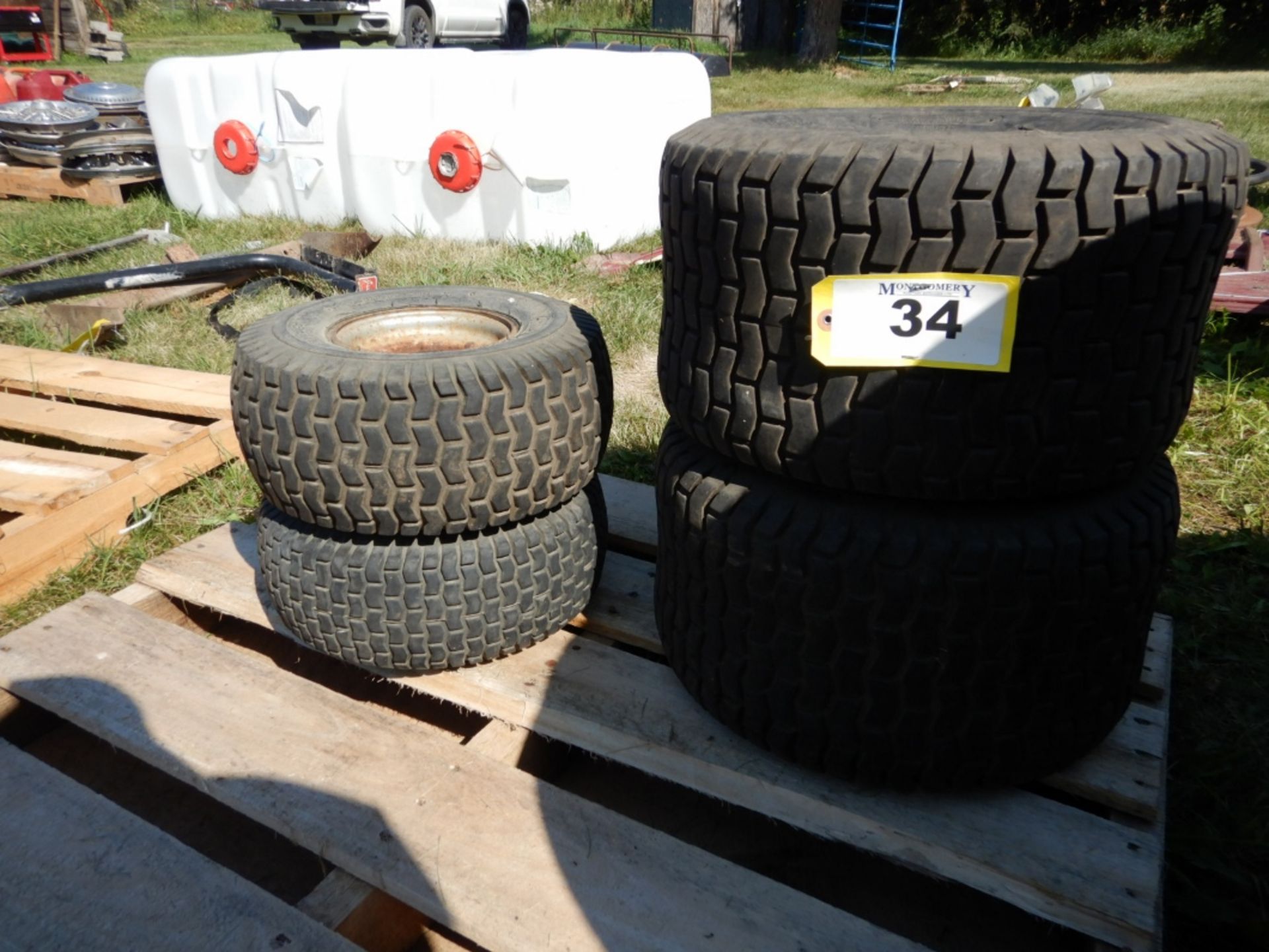 SET OF LAWN TRACTOR TIRES