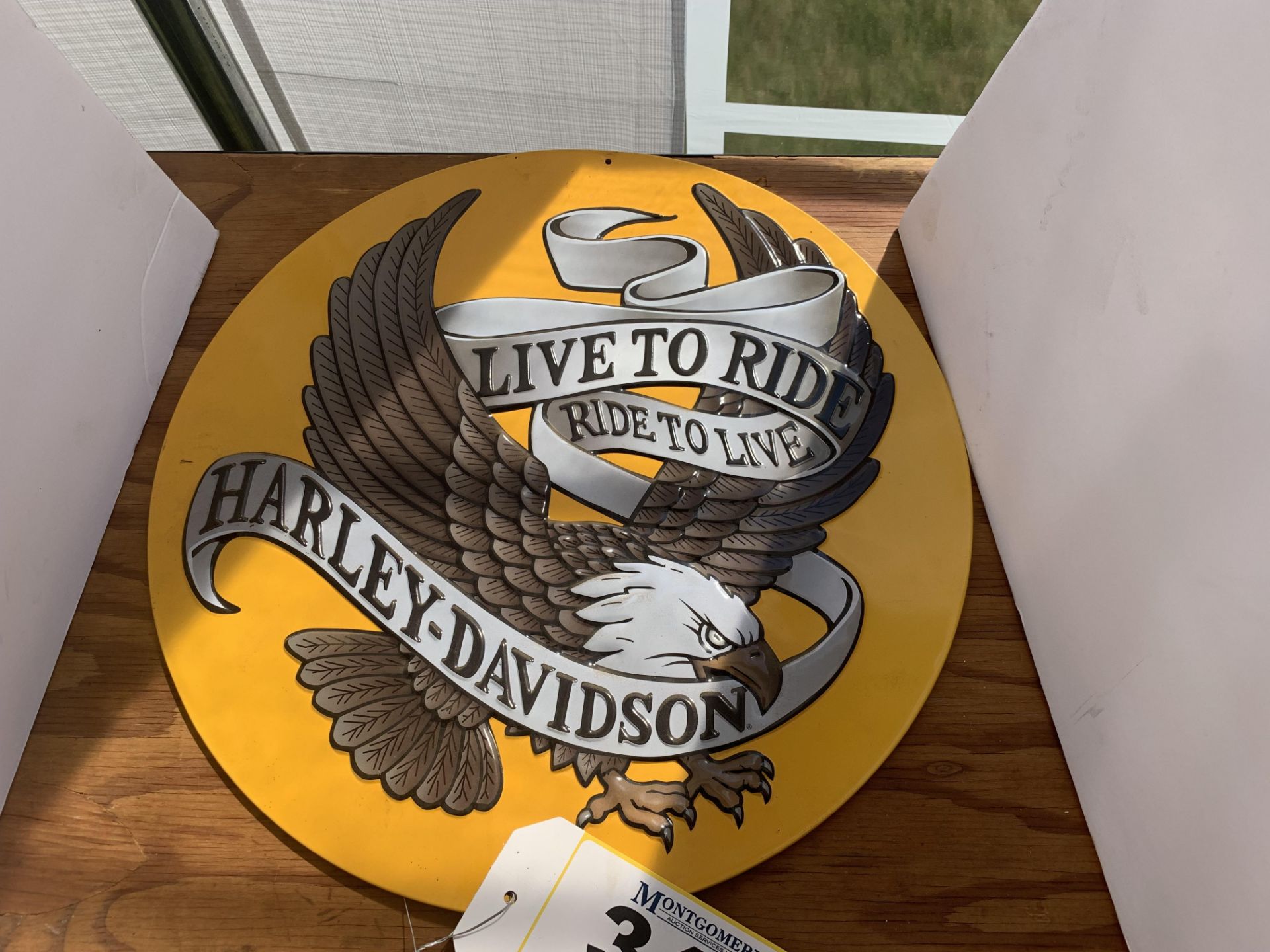 HARLEY DAVIDSON SIGN, FRAMED MIRROR, ETC - Image 2 of 5