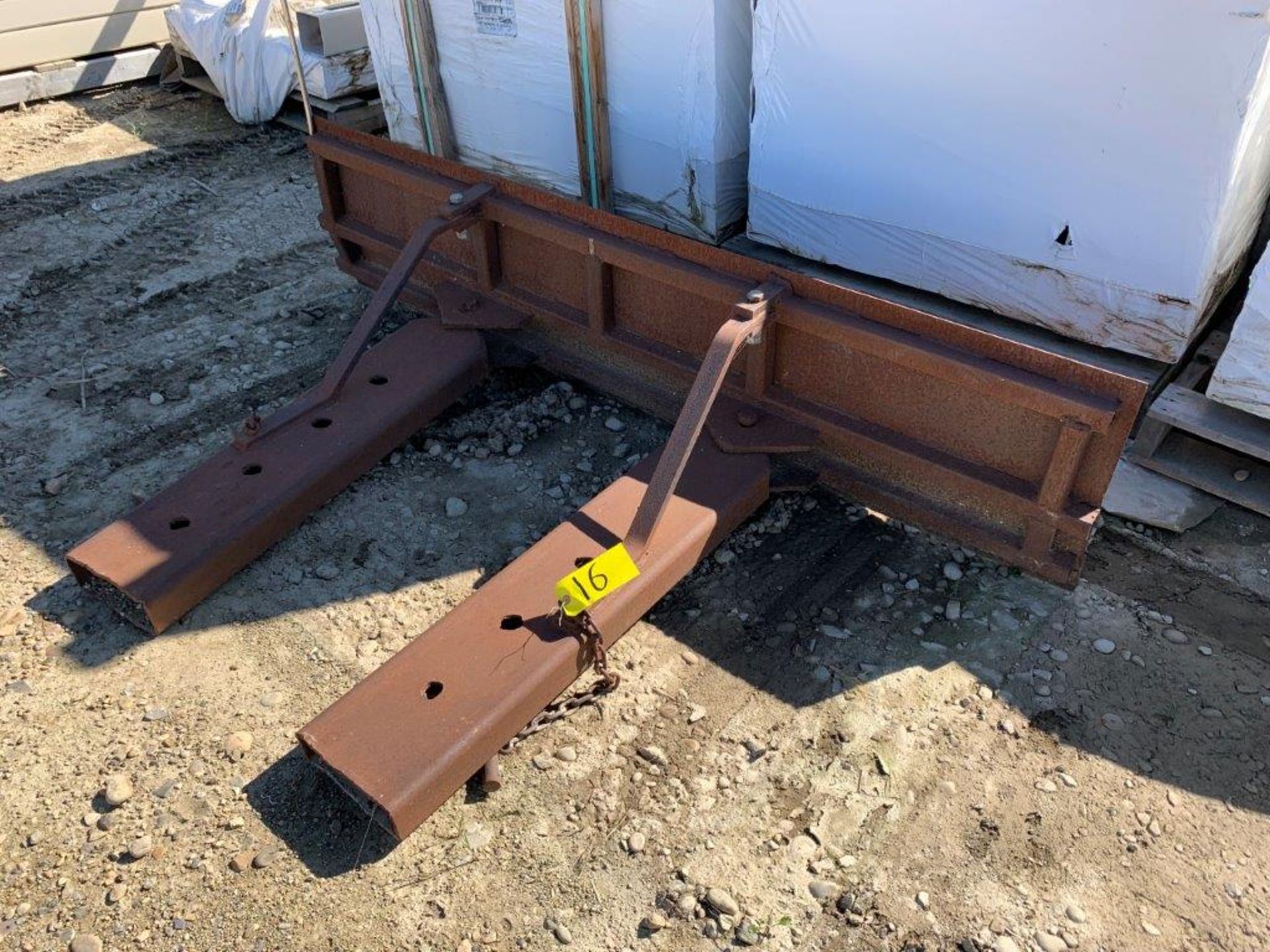 6 FT DOZER BLADE TO FIT PALLET FORKS W/ 2X8 INCH STEEL RECIEVER POCKETS