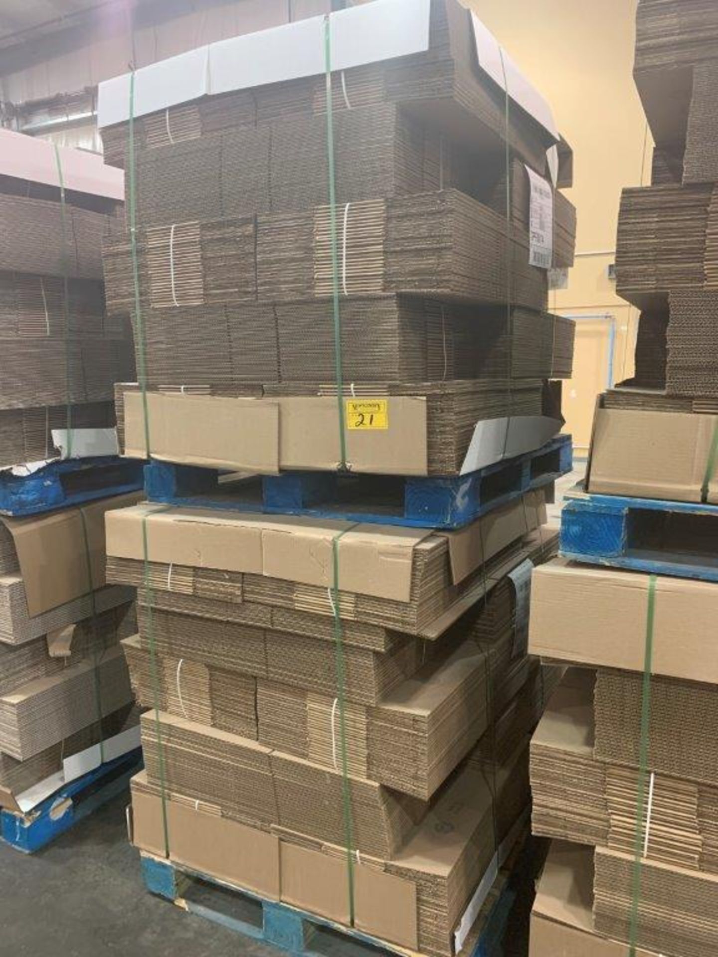 2-PALLETS PF0014 CORRIGATED CARDBOARD BOXES 375X2 750 BOXES APPROX 18X13X7 INCHES