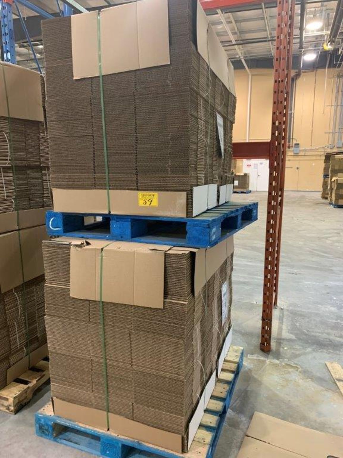 2-PALLETS PF0042 CORRIGATED CARDBOARD BOXES 375 X2 =750 BOXES APPROX 20X11X5 1/2 INCHES
