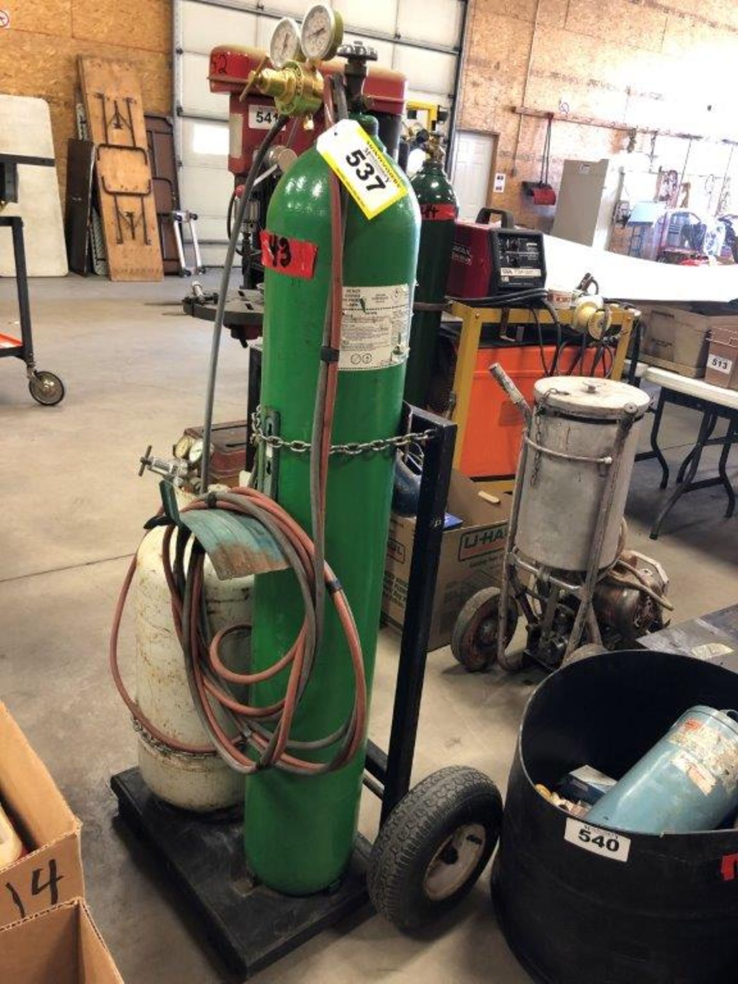 OXY/PROPANE CUTTING TORCH, TANKS, HOSES, ETC. CUSTOMER-OWNED BOTTLES - 43