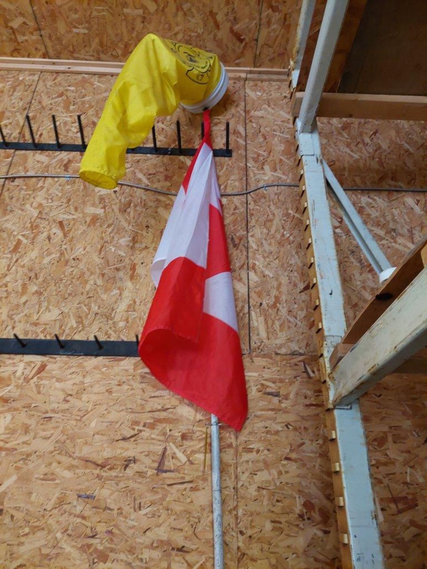 CANADIAN FLAG AND WIND SOCK W/ POLE APPROX. 15FT