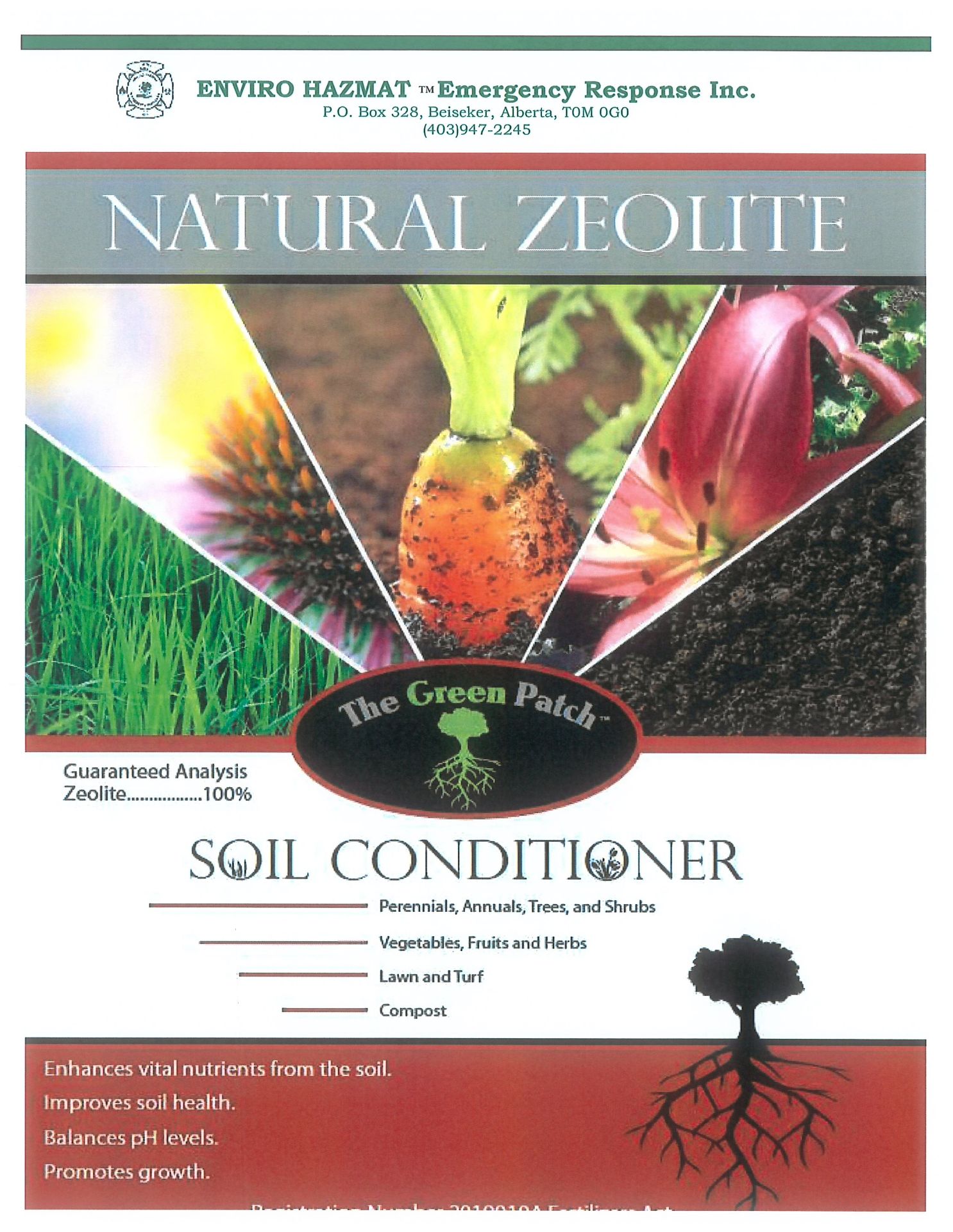 TOTE OF NATURAL ZEOLITE SOIL CONDITIONER