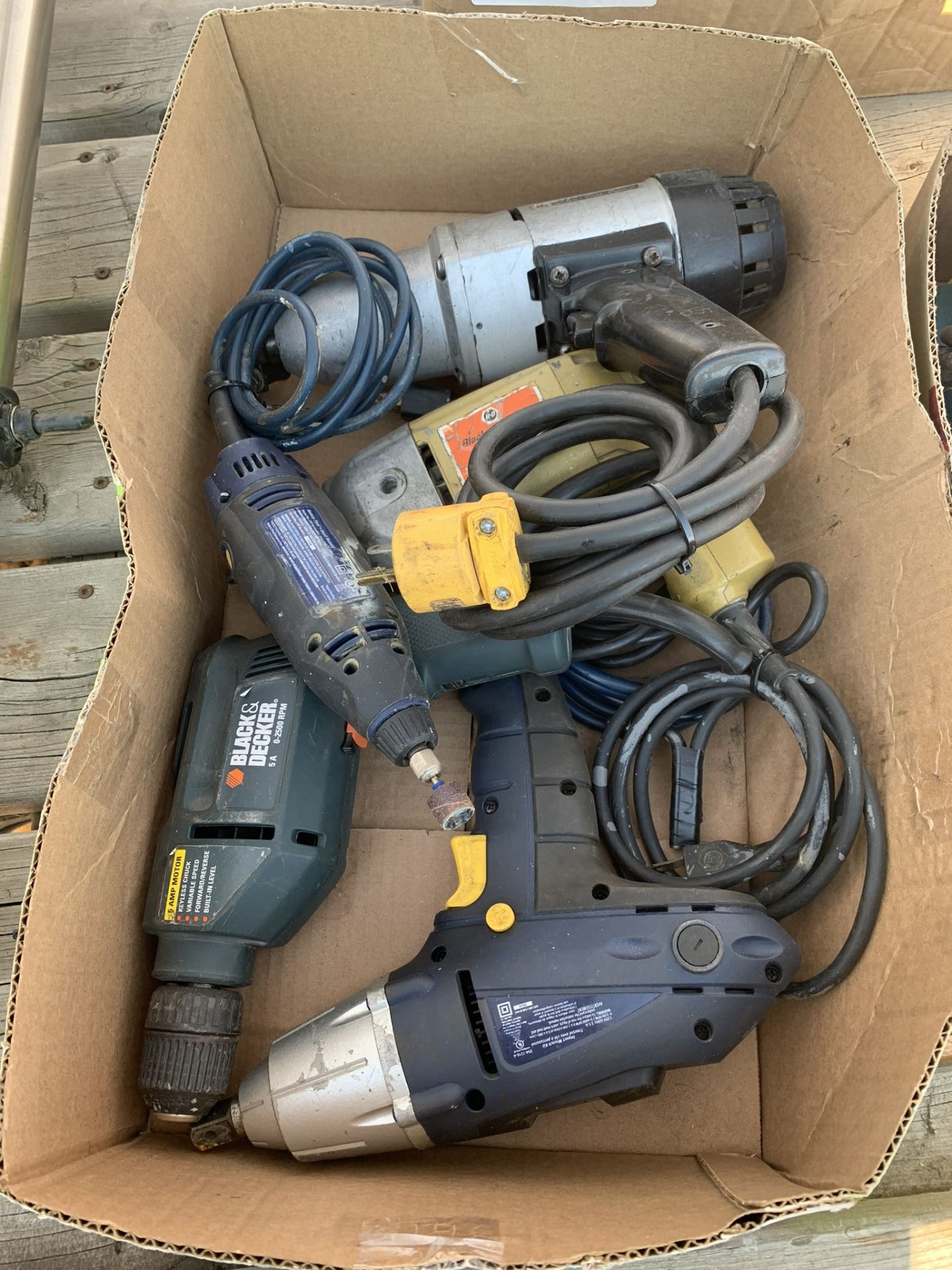 IR 1/2" IMPACT, MASTERCRAFT 1/2" IMPACT, MASTERCRAFT DIE GRINDER, 2-B&D ELEC. DRILLS