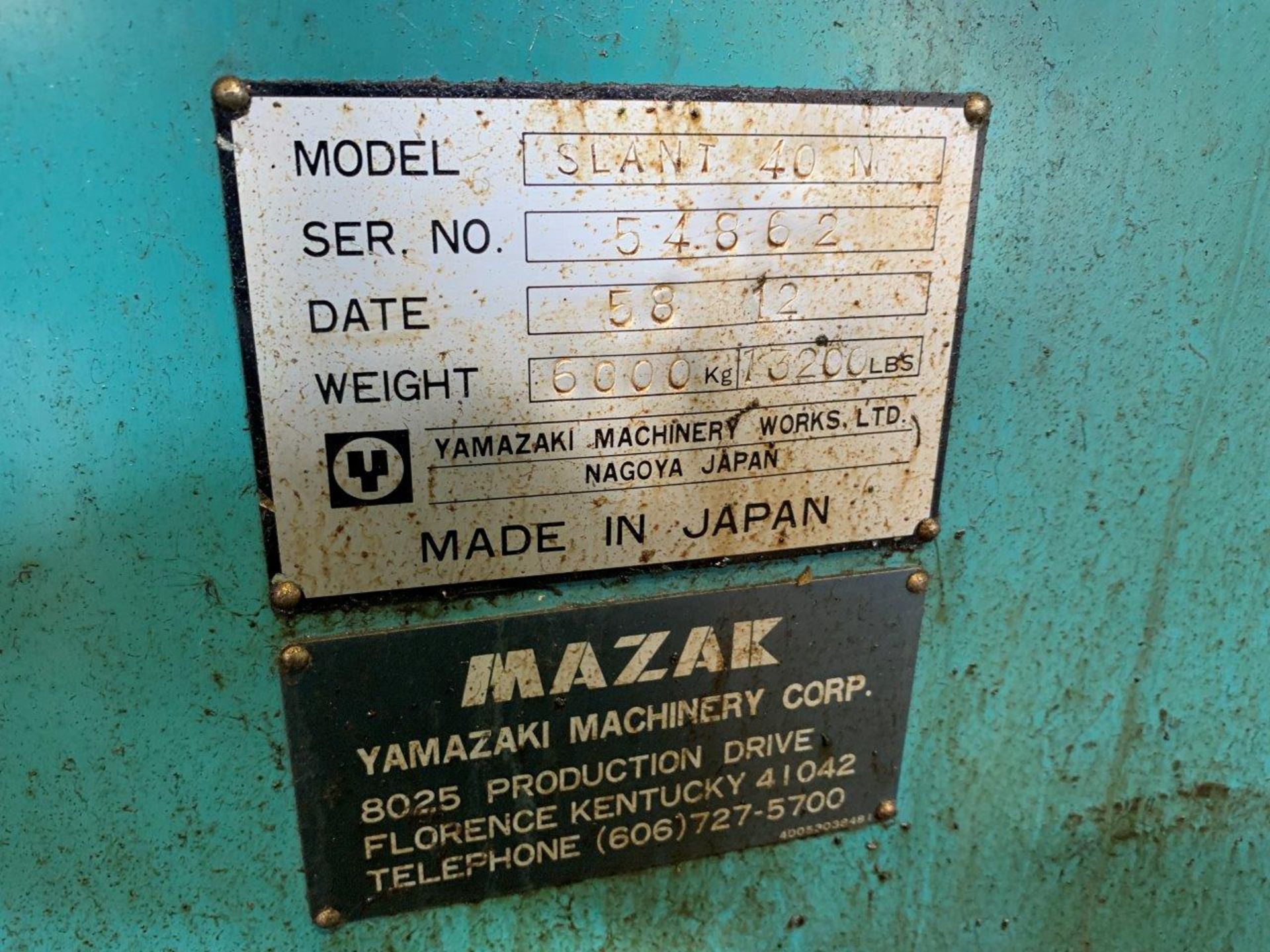 1983 MAZAK SLANT TURN 40N LATHE CNC, 14“ DIAMETER., S/N 54862 - Image 16 of 27