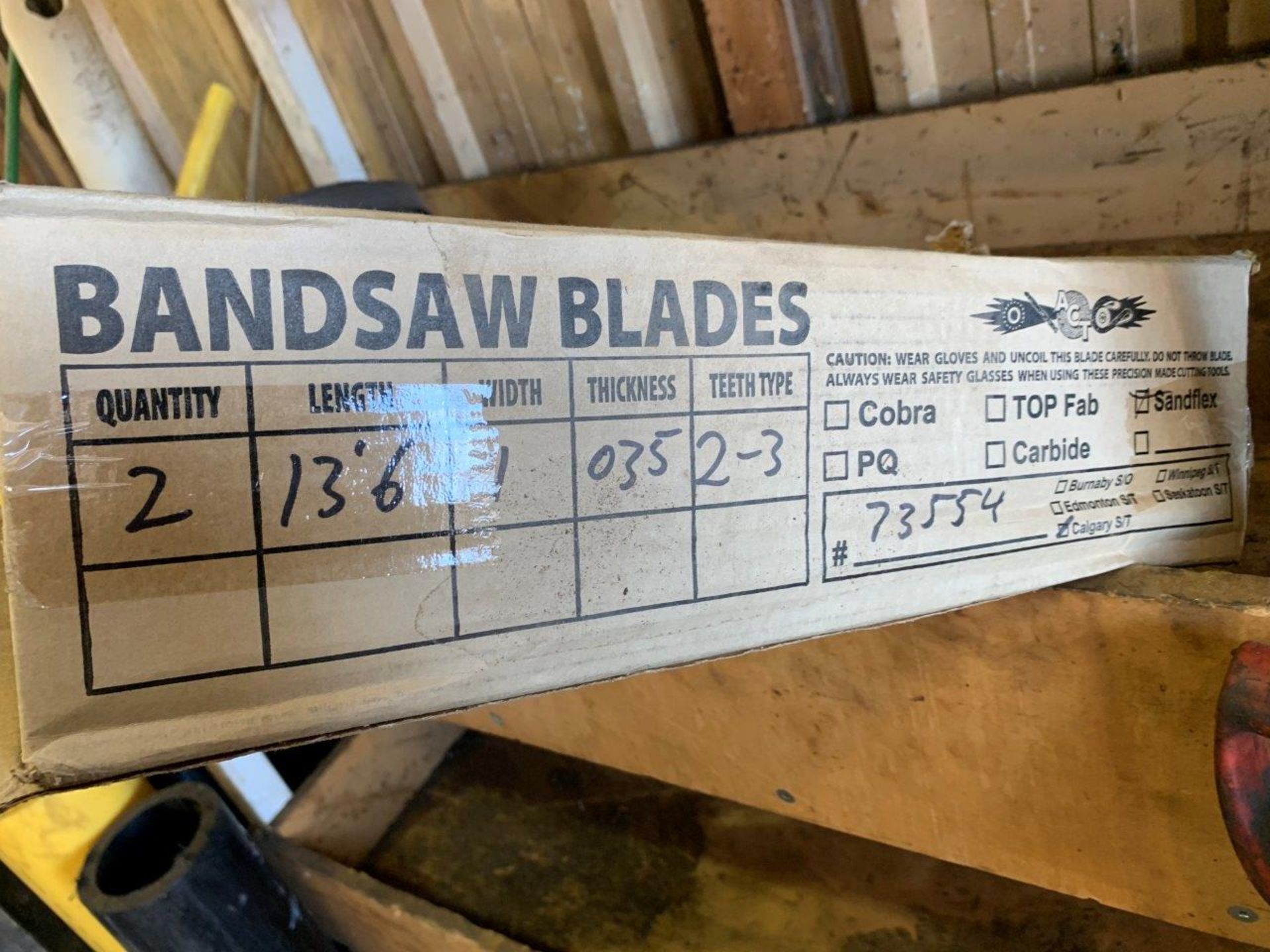 L/O 13FT 6 IN X 1 IN METAL BAND SAW BLADES - Image 2 of 4