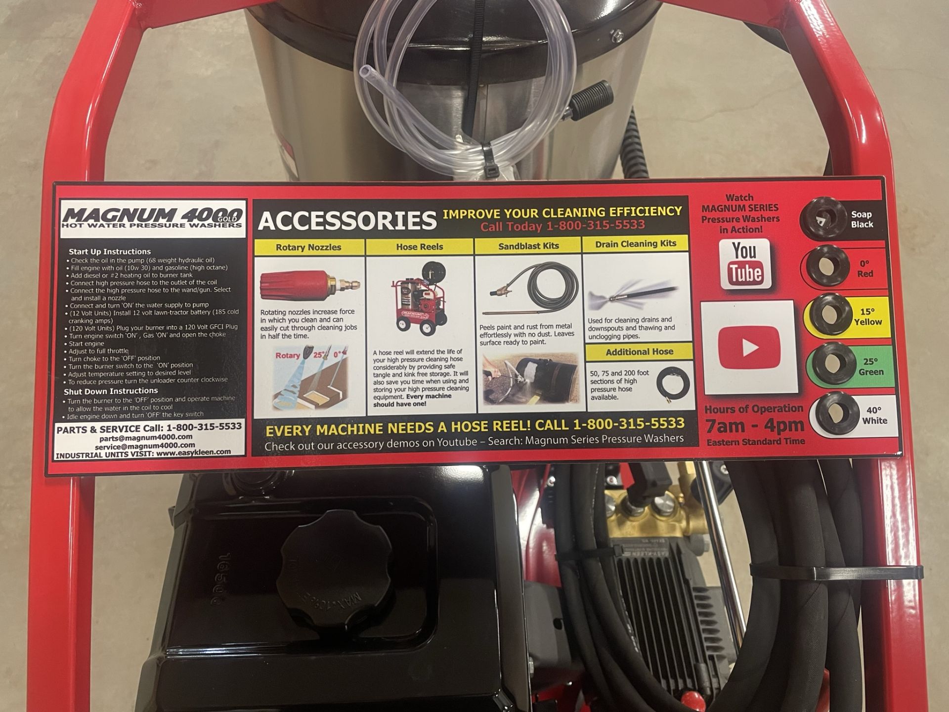 EASY KLEEN MAGNUM 4000 HOT WATER PRESURE WASHER, - NOTE "NO OIL IN ENGINE OR PUMP" S/N 2234115 - Image 9 of 9