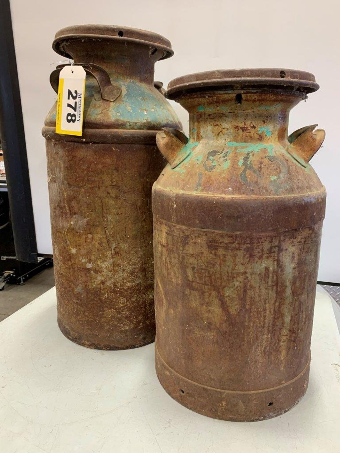 2-ANTIQUE MILK CANS - Image 2 of 4