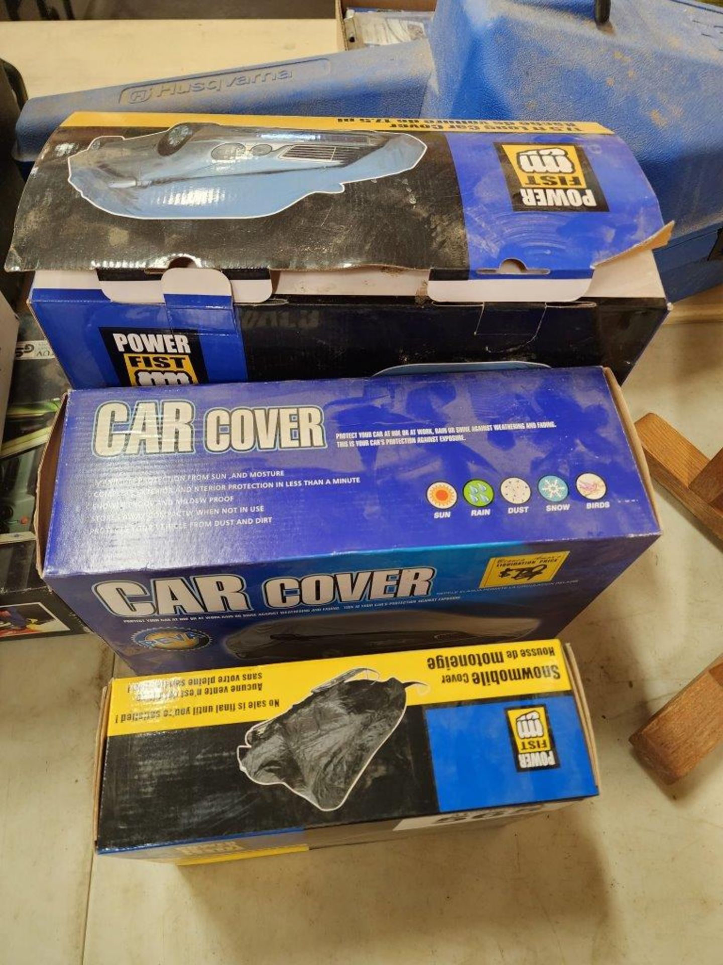 SNOWMOBILE COVER AND 2-CAR COVERS