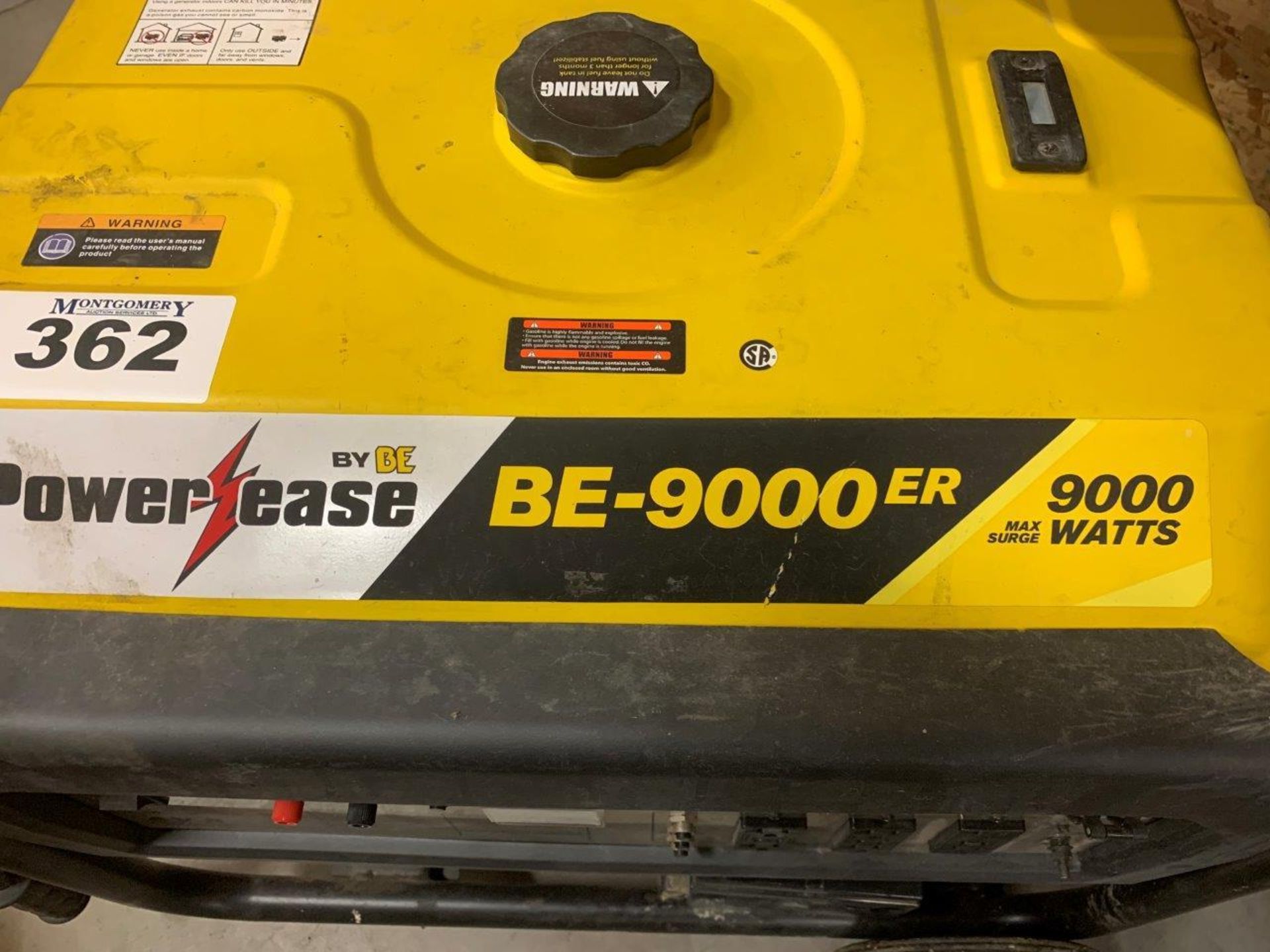 BE POWEREASE BE-9000ER GENERATOR W/ ELEC. START AND WHEEL KIT - Image 5 of 5