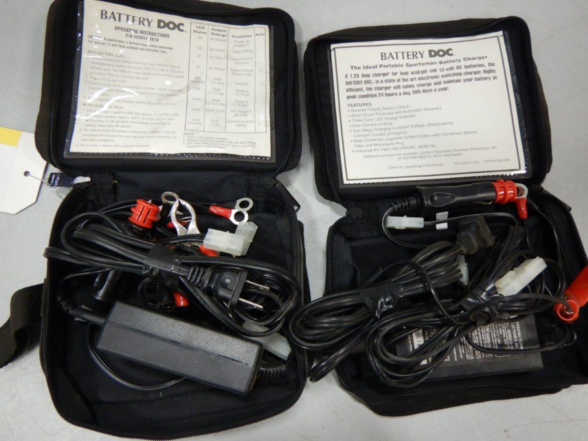 PAIR OF BATTERY DOC PORTABLE BATTERY CHARGERS