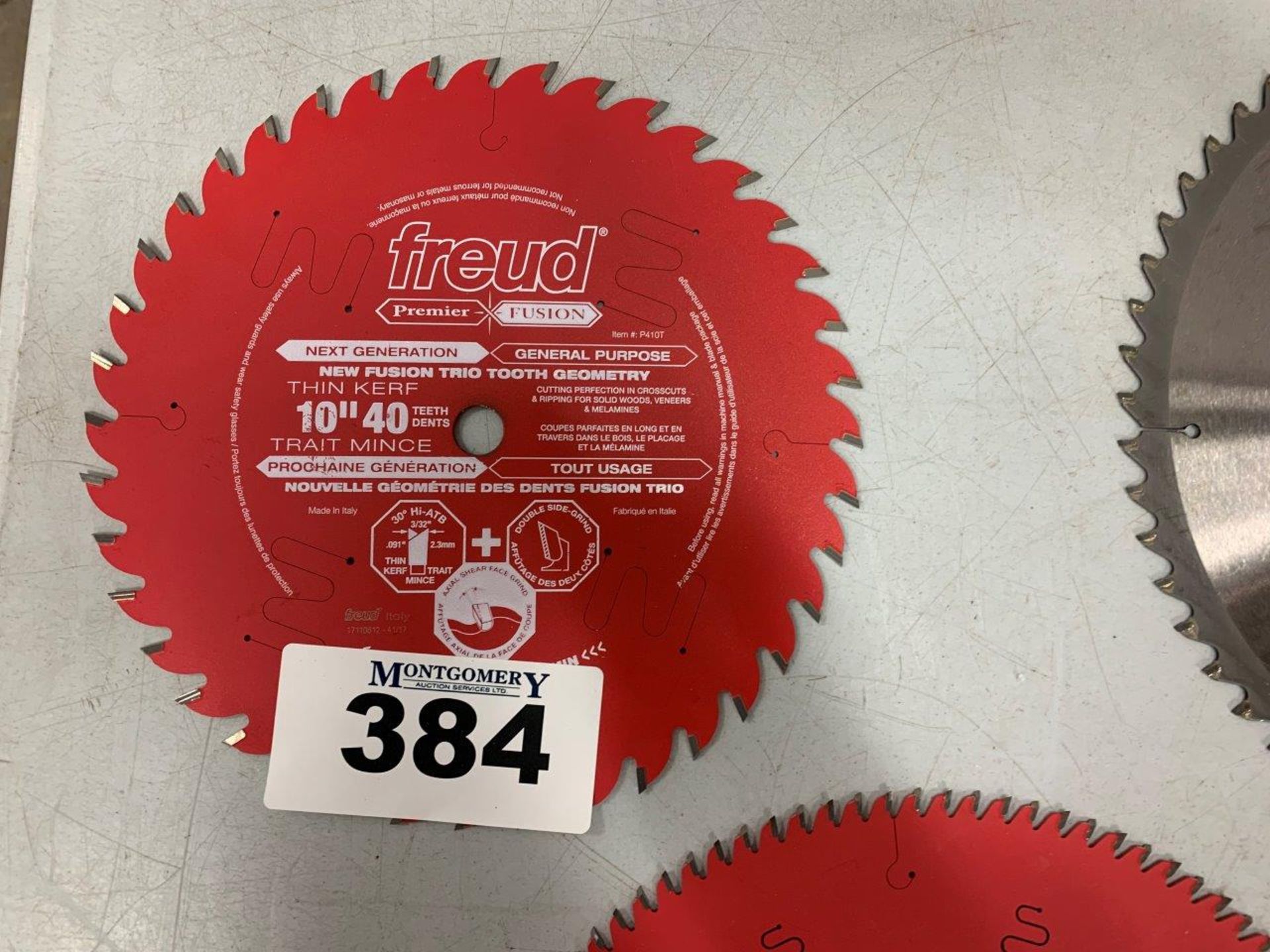 FREUD 10" 40 TOOTH GP, FREUD 12" 100 TOOTH FINISHING, SAW BLADES, FREUD & BOSCH USED 12" SAW BLADES - Image 6 of 6