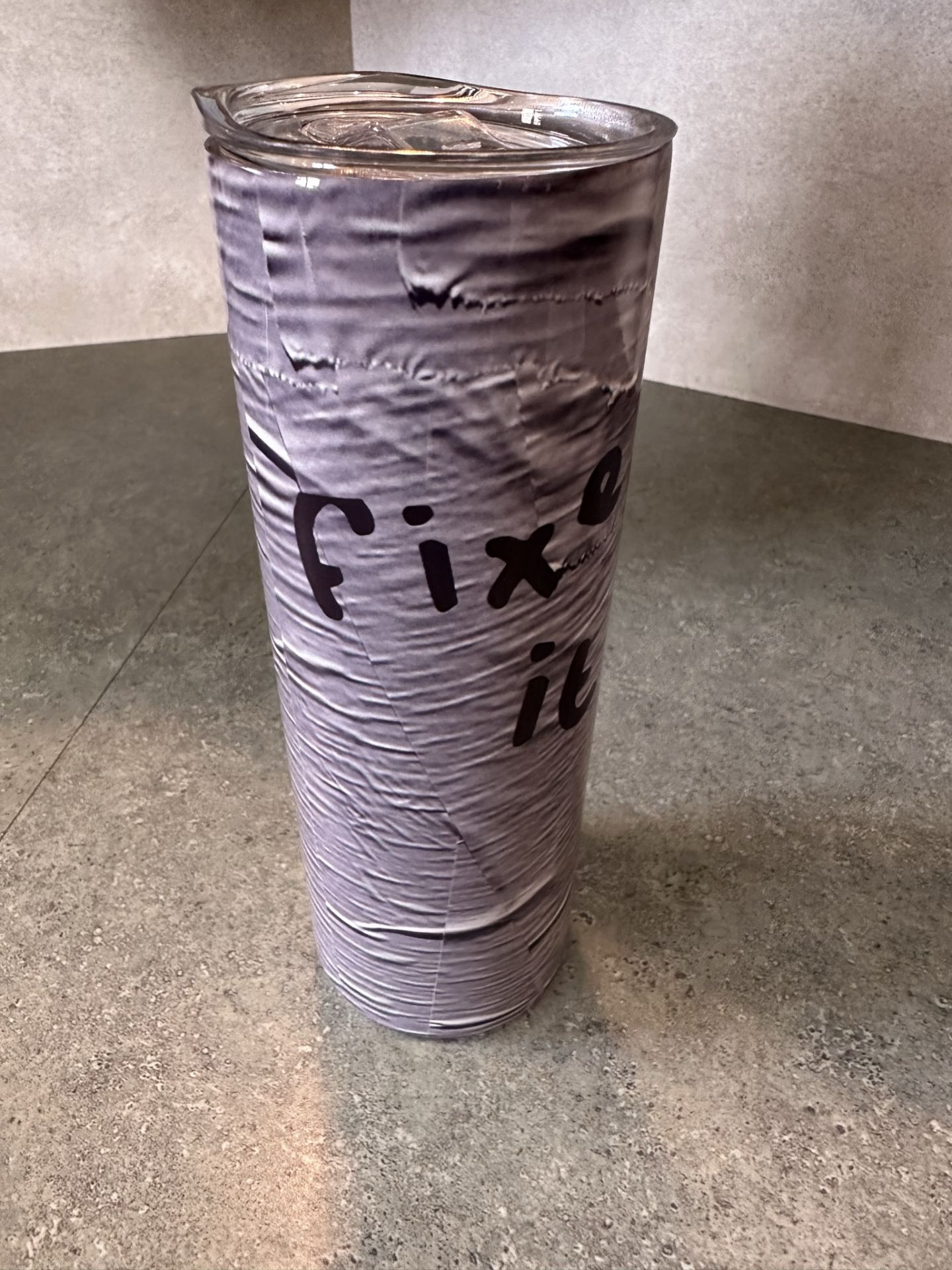 Two Custom Travel Mugs - Duct tape and WD-40 - Retail Value: $60 - Donated By: Donna's Design - Image 3 of 4