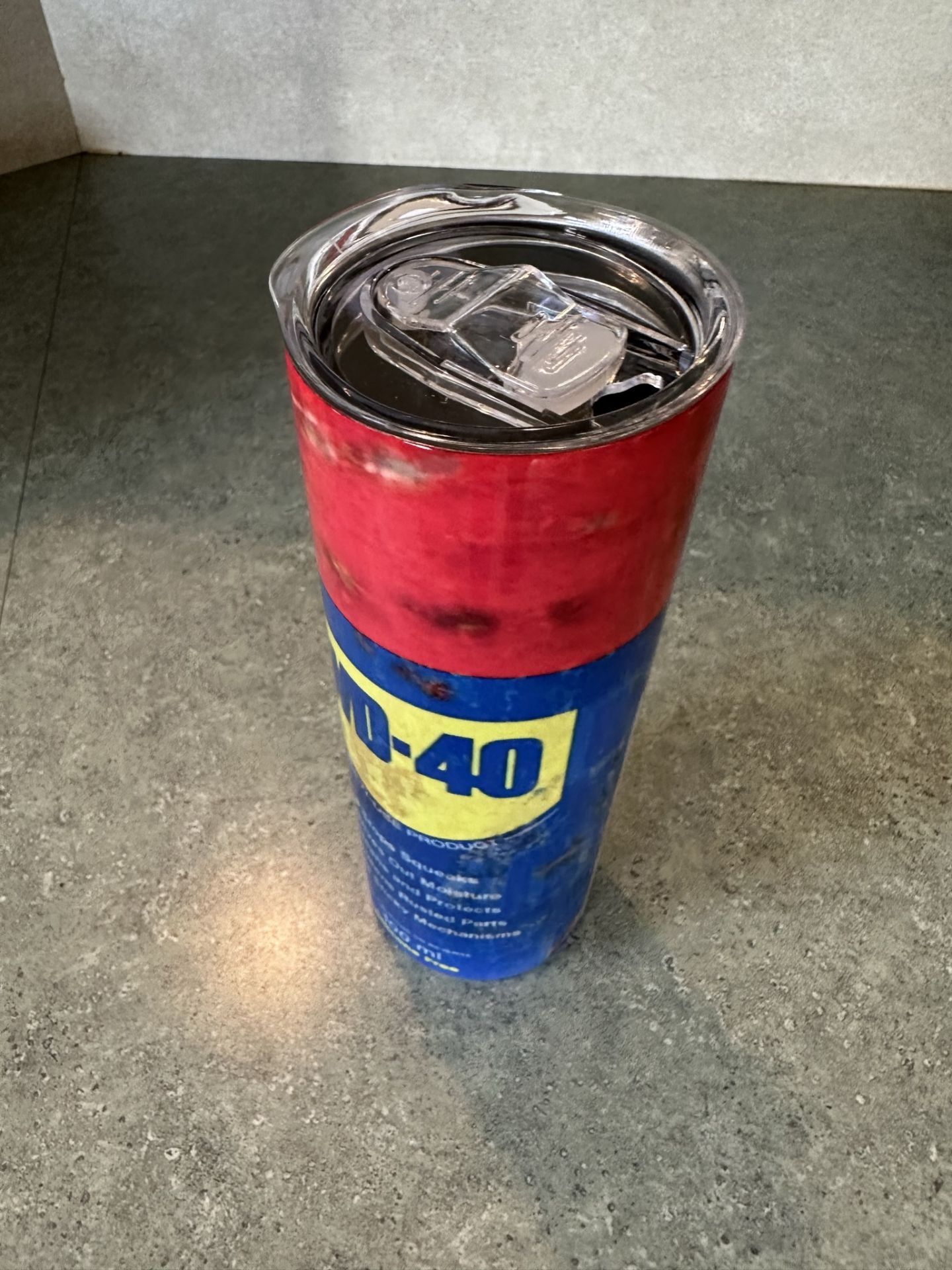 Two Custom Travel Mugs - Duct tape and WD-40 - Retail Value: $60 - Donated By: Donna's Design - Image 2 of 4