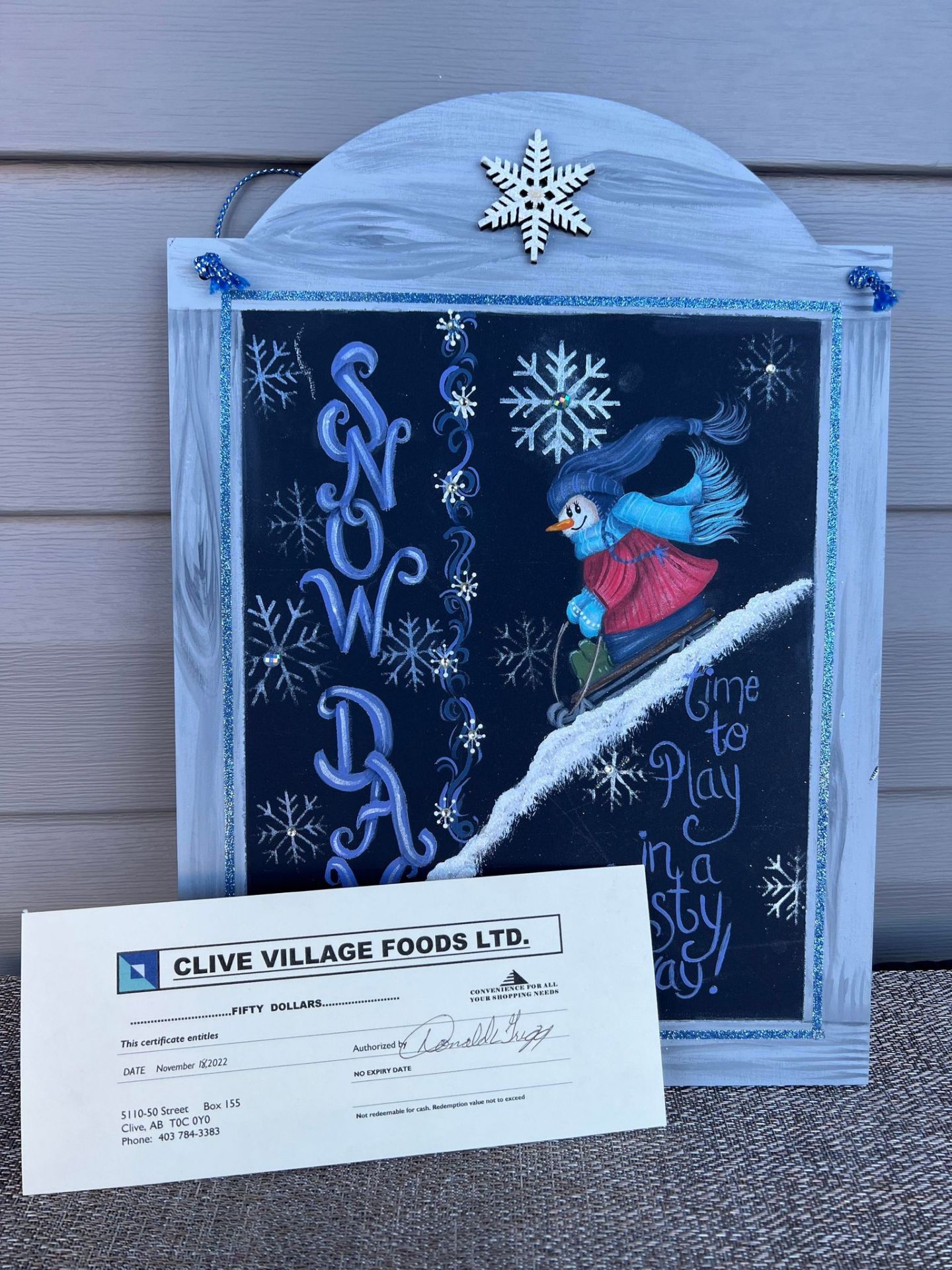 Christmas Plaque & $50.00 gift certificate - Donated By: The Busy Nurse Art & Photography - Retail V