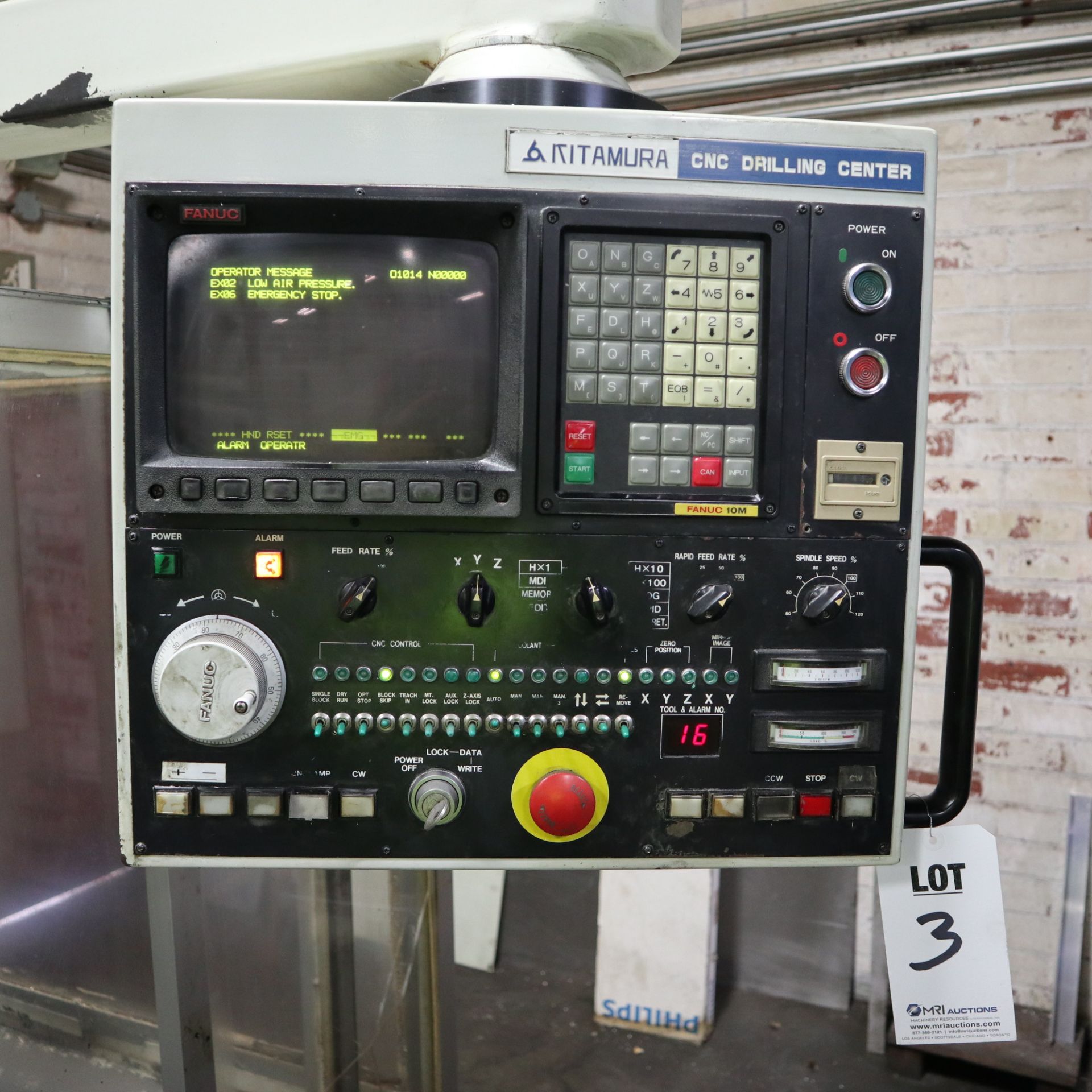 1987 KITAMURA MYCENTER-1 VERTICAL MACHINING CENTER, S/N 01823, FANUC 10M CONTROL, BT35 TOOLING,10, - Image 6 of 13