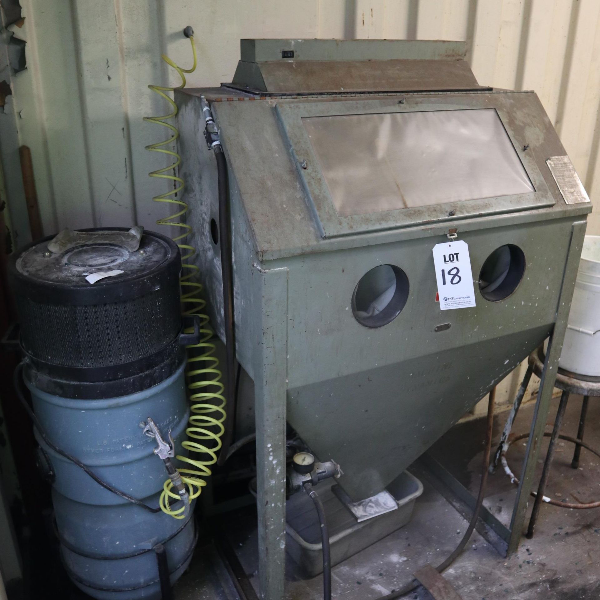 LOT TO INCLUDE: (1) ABRASIVE BLAST CABINET, (1) CADILLAC ABRASIVE SEPARATOR MODEL DC-1