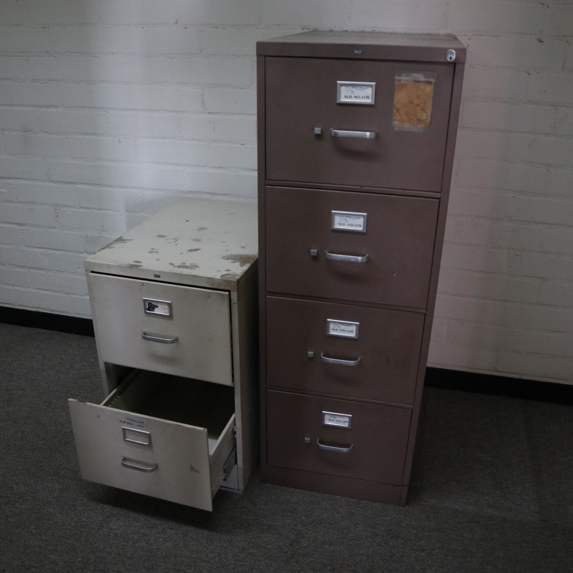 OFFICE LOT TO INCLUDE: (1) EXECUTIVE L DESK, (2) FILING CABINETS *NO CONTENTS FURNITURE ONLY*