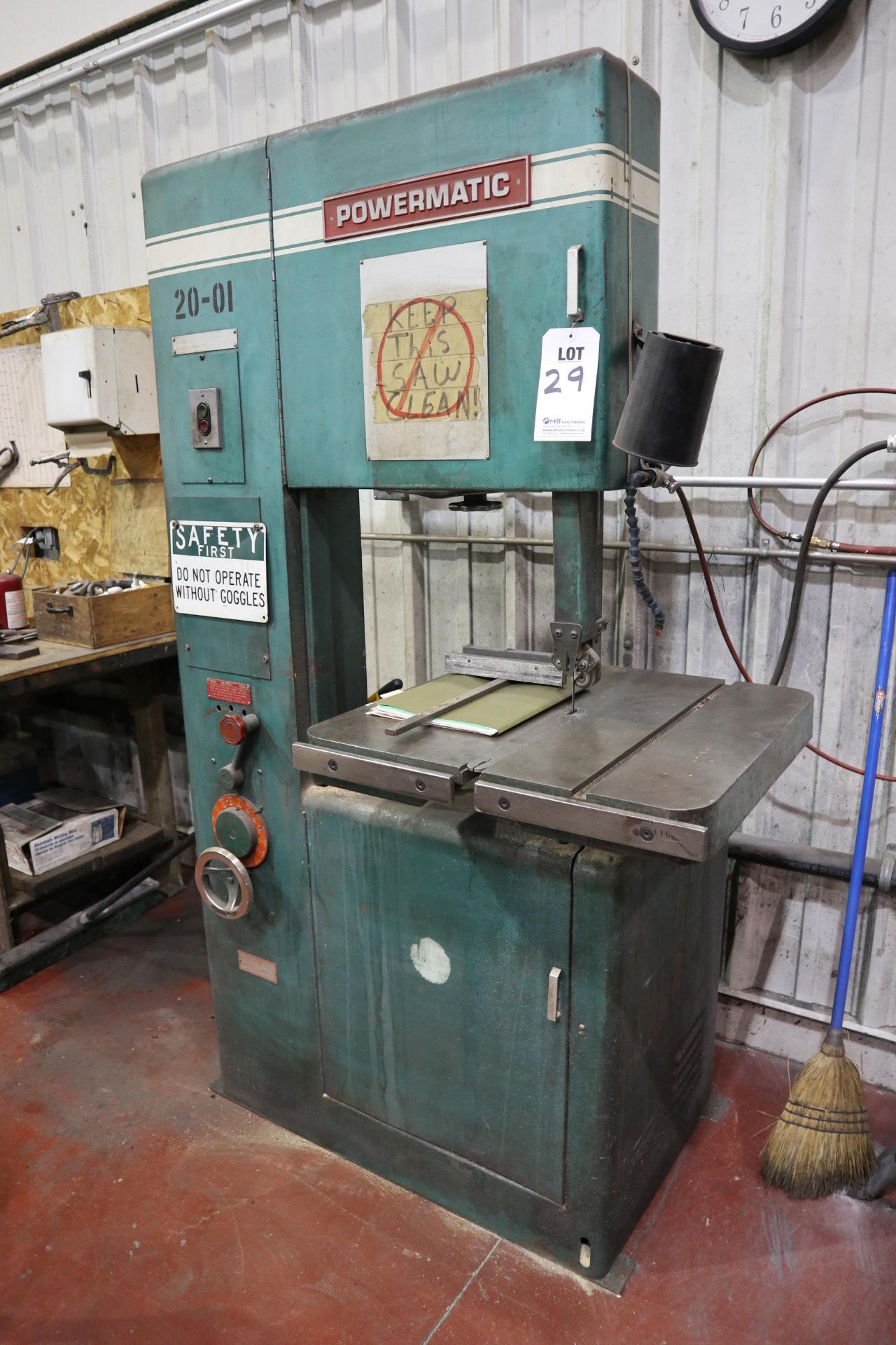 POWERMATIC VERTICAL METALCUTTING BANDSAW MODEL 87, 20", S/N 287208 **Rigging provided exclusively by