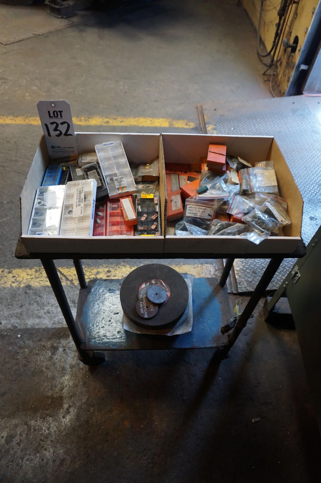 LOT TO INCLUDE: MISC. CARBIDE INSERTS, HARDWARE, GRIND WHEELS