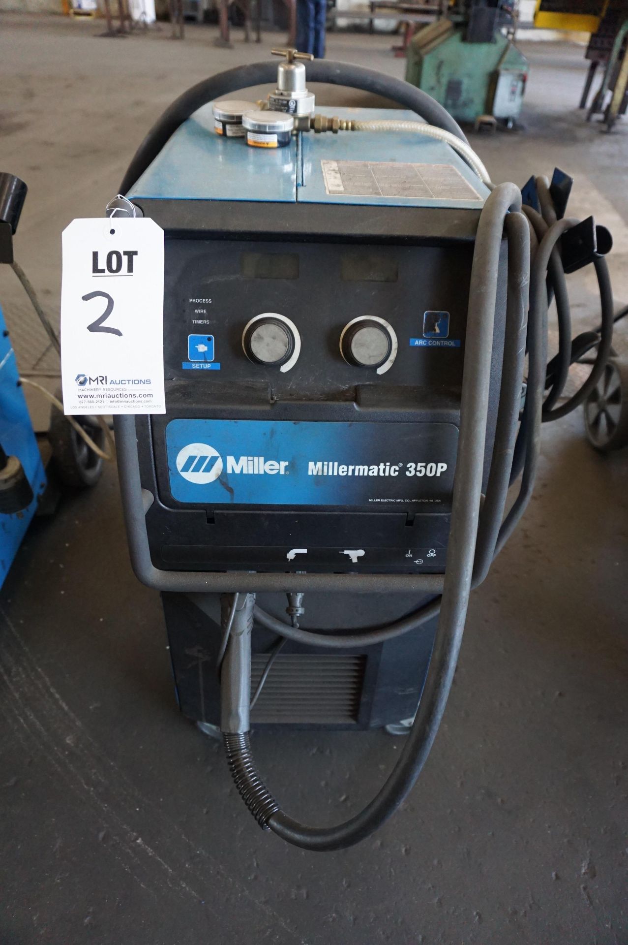 MILLER MILLERMATIC 350P MIG WELDER, S/N MK223004N, WITH WELD GUN & CABLE