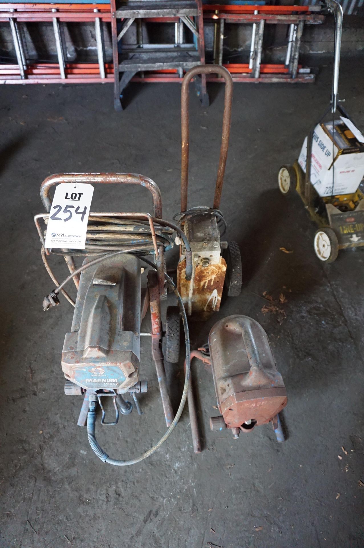 LOT TO INCLUDE: (1) GRACO MAGNUM PROX19 AIRLESS PAINT SPRAYER, (1) KRYLON INDUSTRIAL LINE-UP PAINT