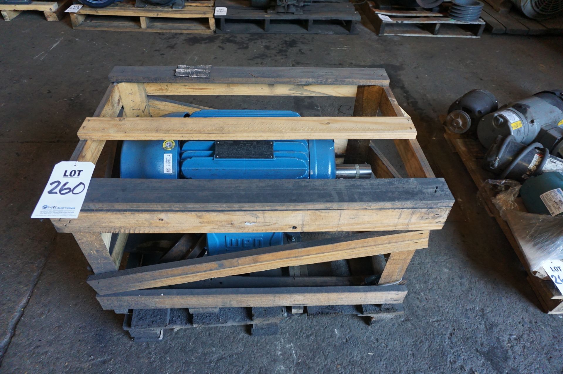 WEG MOTOR STILL IN ORIGINAL CRATE, 230V/480V, 15 HP, 720 RPM, NEMA