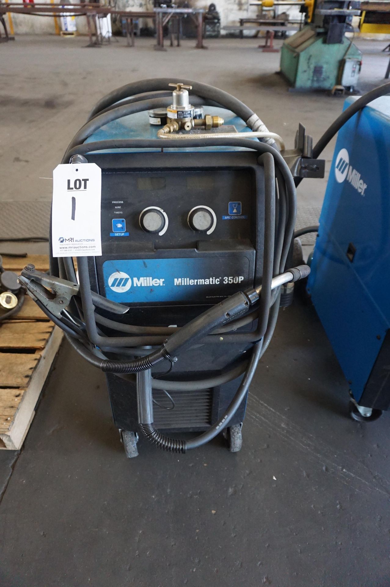 MILLER MILLERMATIC 350P MIG WELDER, S/N MK173014N, WITH WELD GUN & CABLE